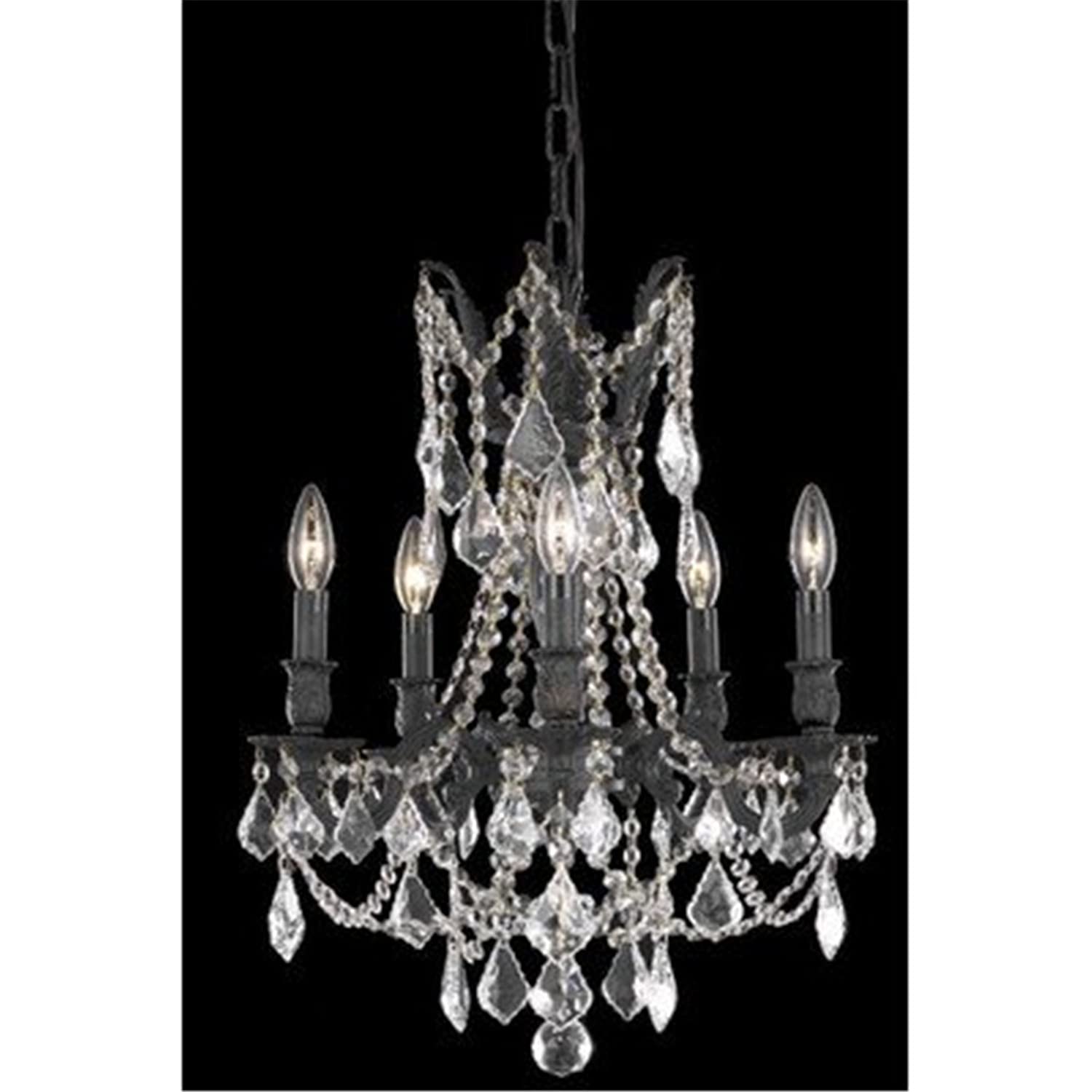 Elegant Lighting Royal Cut Crystal Chandelier 18in x 19in Dark Bronze/Gold Model 9205D18DB-GT/RC