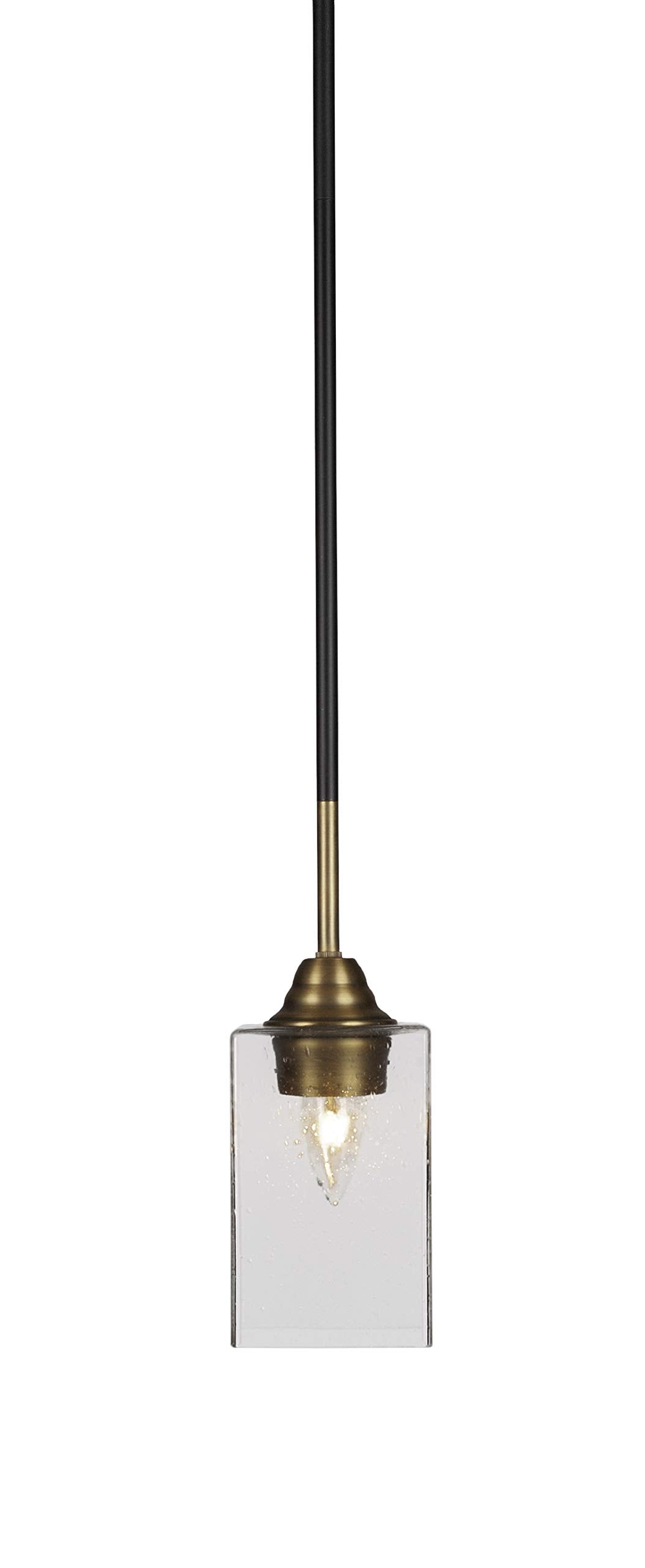 Toltec Lighting Paramount 1 Light Mini Pendant in Matte Black & Brass (3401-MBBR-530)