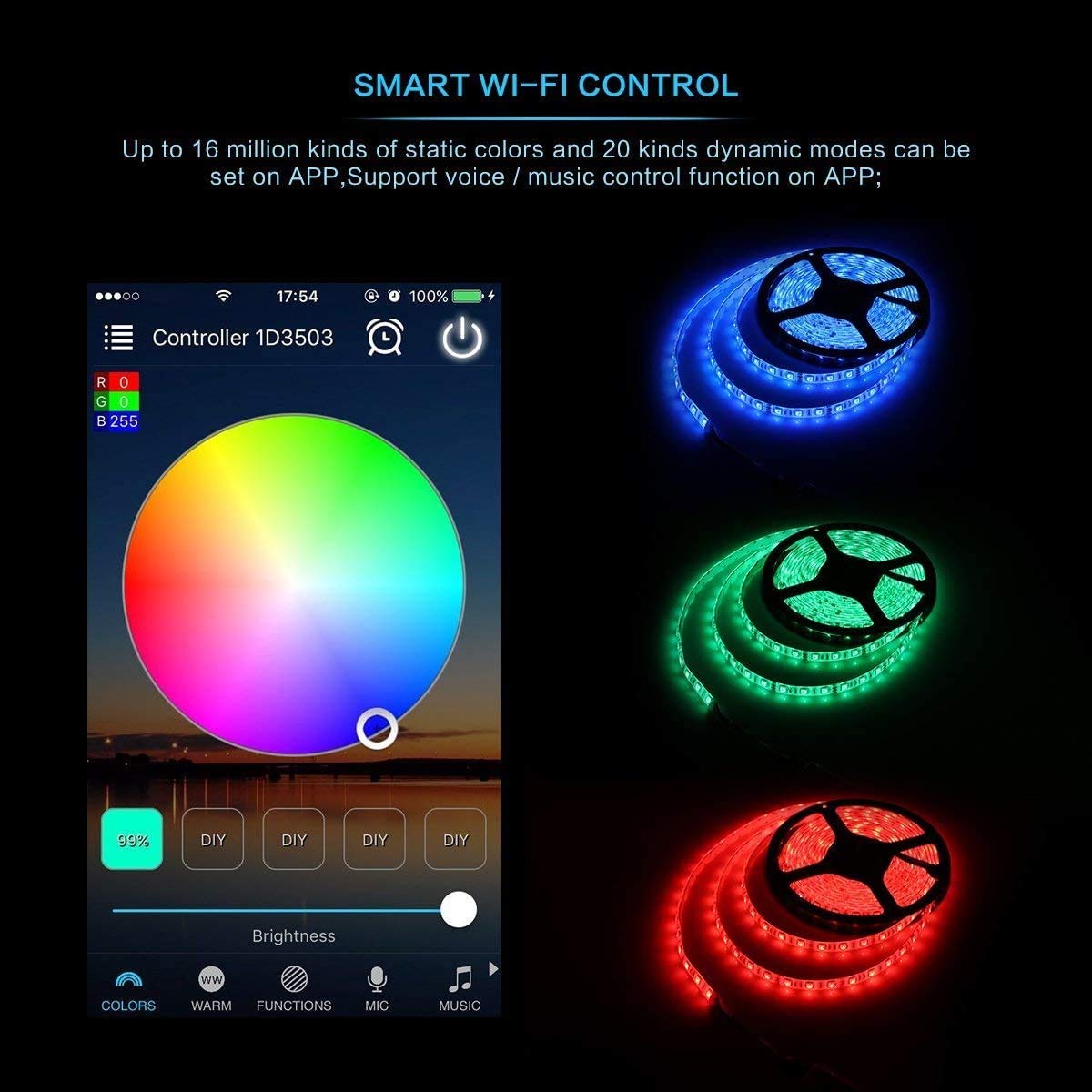 Inextstation Smart Rgb Wifi Led Controller For Alexa/Google Home, 2-Port For Led Strip Lights