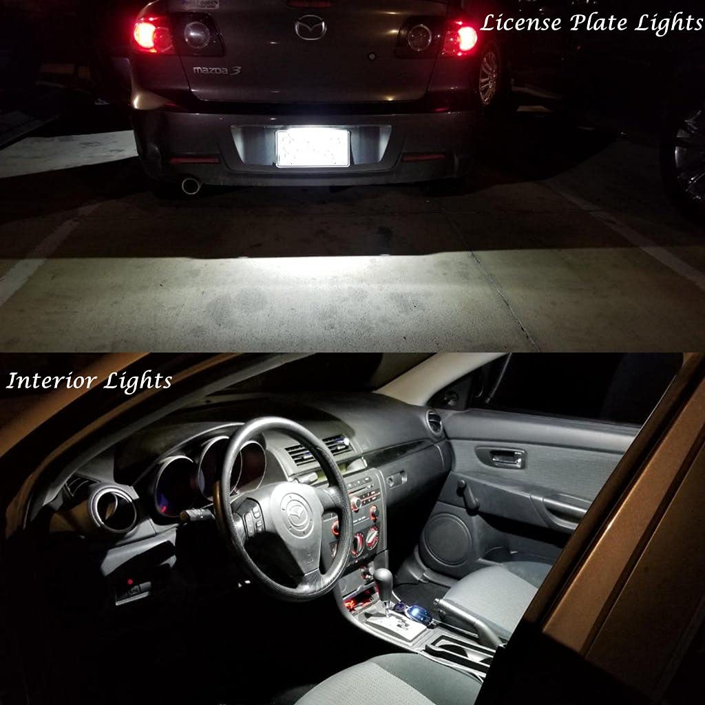 Alla Lighting Newest 4X T10 194 168 Led Bulbs W5W 2825 175 158 Can-Bus, 6000K White License, Parking, Map, Dome, Door, Trunk Lights, Super Bright 12V Smd Replacement For Cars, Trucks, Rvs