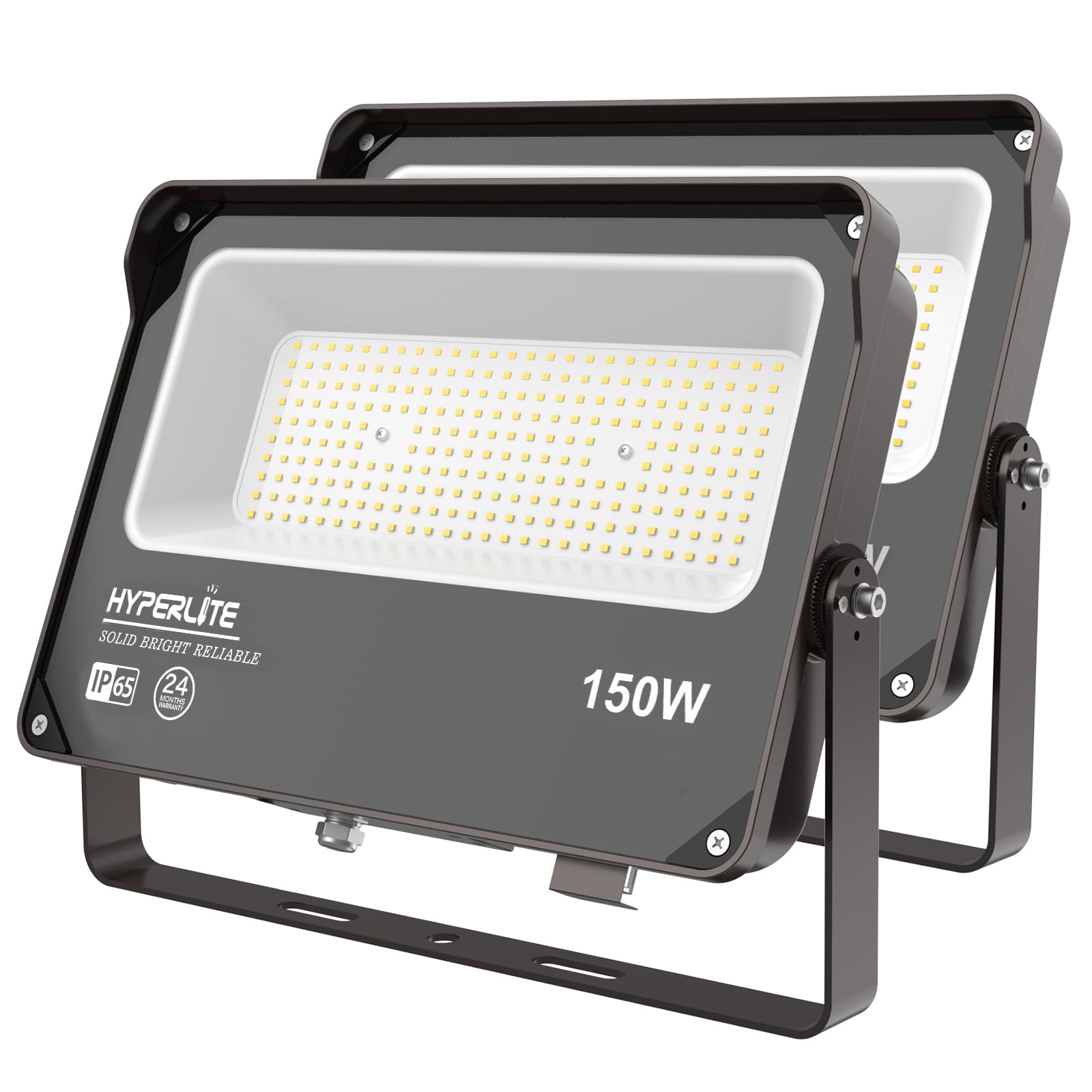 HYPERLITE Flood Light Outdoor 150W 2Pack, LED Security Flood Lights with Dusk to Dawn Photocell, 5000K Daylight IP65 Waterproof 