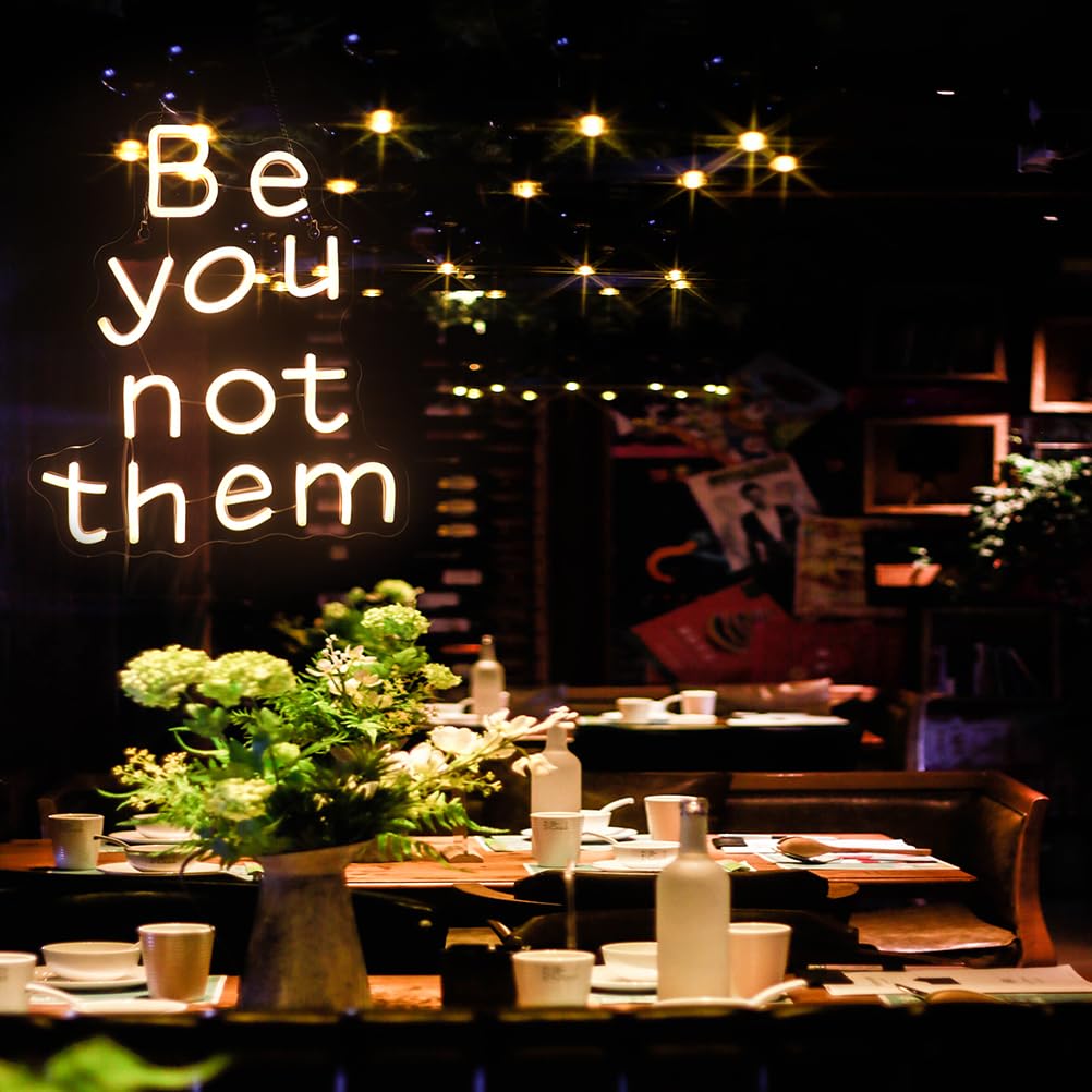 Nordstylee LED Neon Sign inBe You Not Themin Warm White Acrylic Medium with Dimmer Switch for Room Decor, Model NRLT240914017