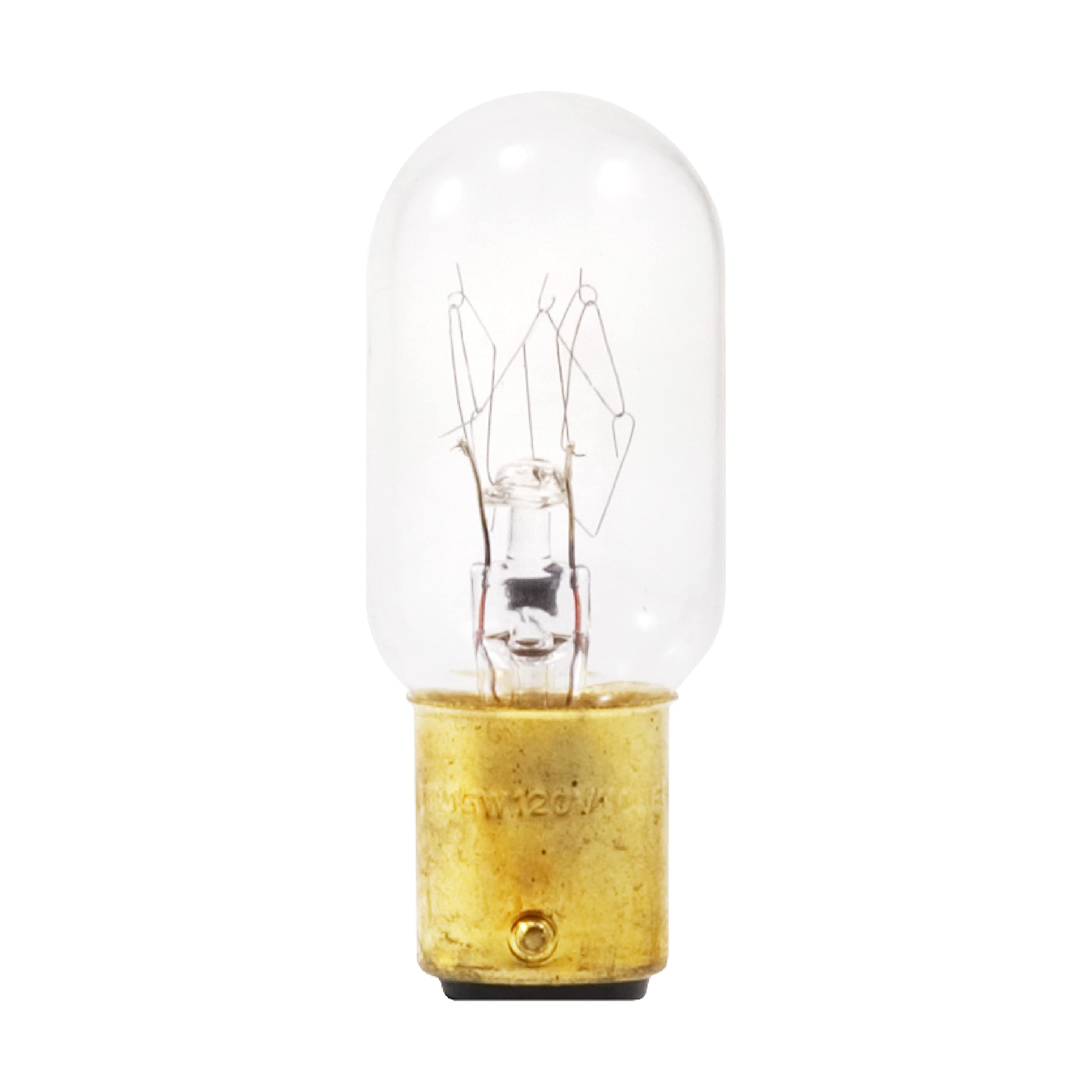 LEDVANCE SYLVANIA 15W Incandescent Appliance Light Bulb, T7, 110 Lumens, Bayonet Base, Warm White, 1 Count, Model 18200