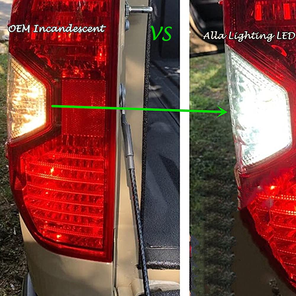 Alla Lighting T25 LED Bulbs 6000K White, 3156/3157, Super Bright Reverse/Turn Signal Lights, Model Alla-3157-2835-39W