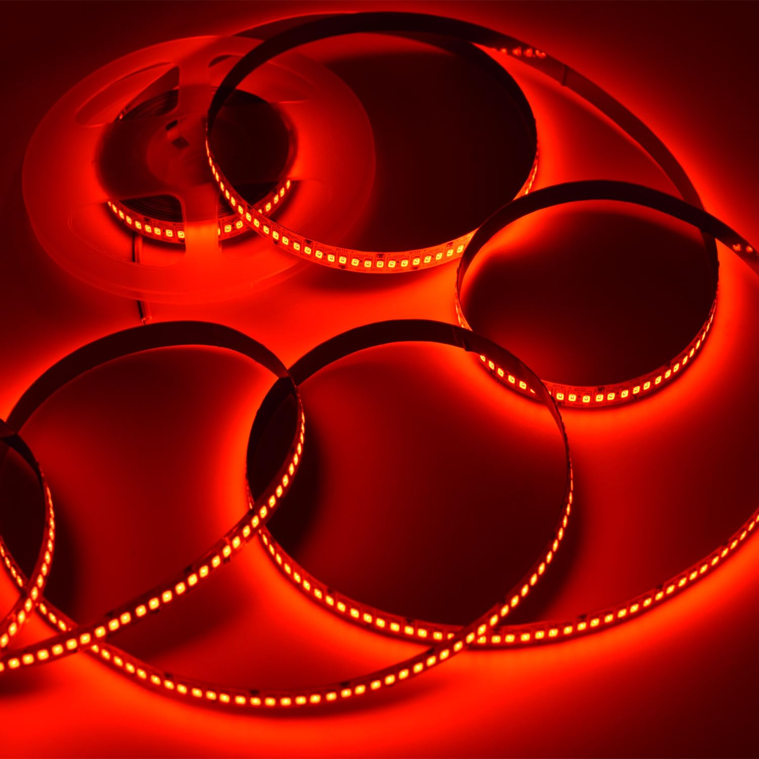 SUYOOULIN LED Strip Lights, SMD 2835, 16.4Ft, 1200 LEDs, 26000LM, Non-Waterproof IP21, Red, High