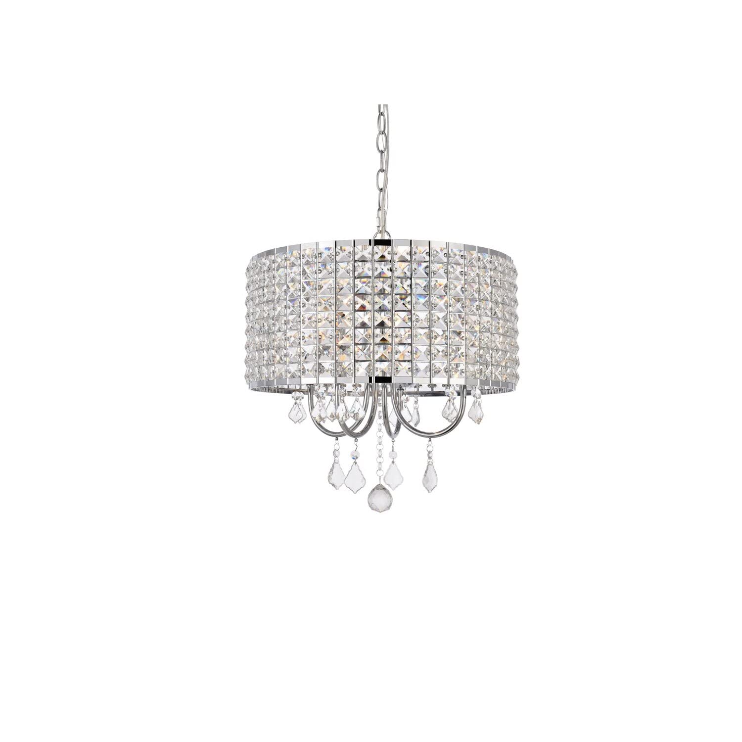 Living District Elise 4-Light Transitional Style Metal Pendant in Chrome