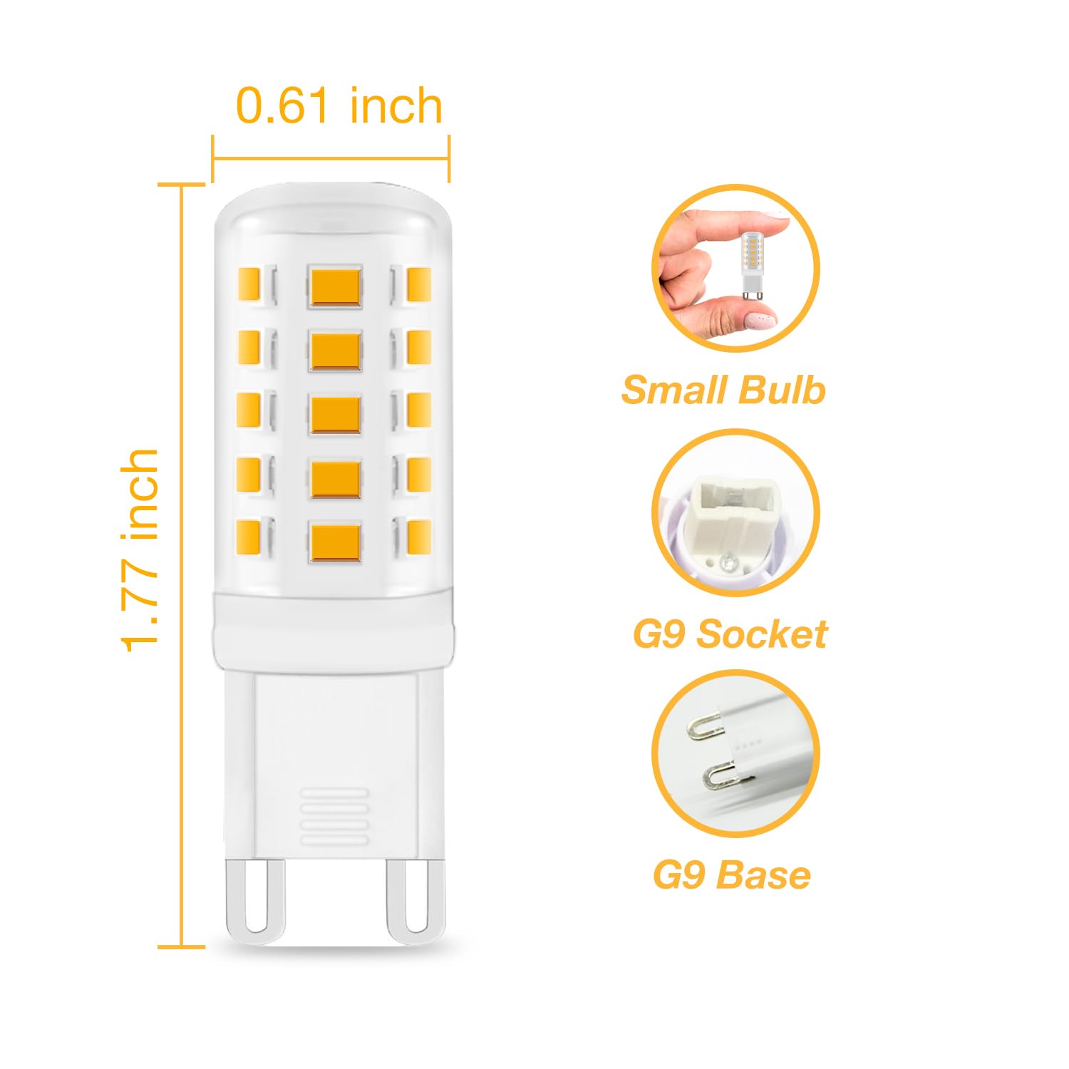 Daybetter G9 Led Bulb 4W  40 Watt T4 G9 Halogen Equivalent  24 Pack 450 Lm 360 Beam Angle Warm White 3000K  G9 Bi Pin Base Led Light Bulbs For Chandelier Lighting  Non-Dimmable
