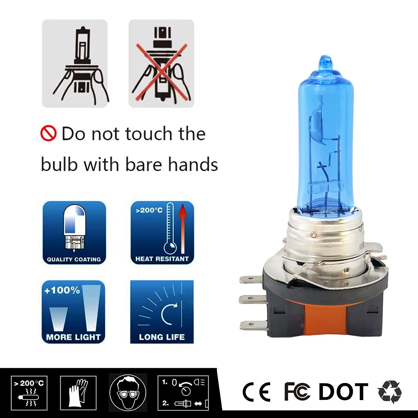 Vexoneye H15 Halogen Headlight Bulb H15 12V 15/55W Lights Headlamp For A6 Tiguan Golf Gti Edge