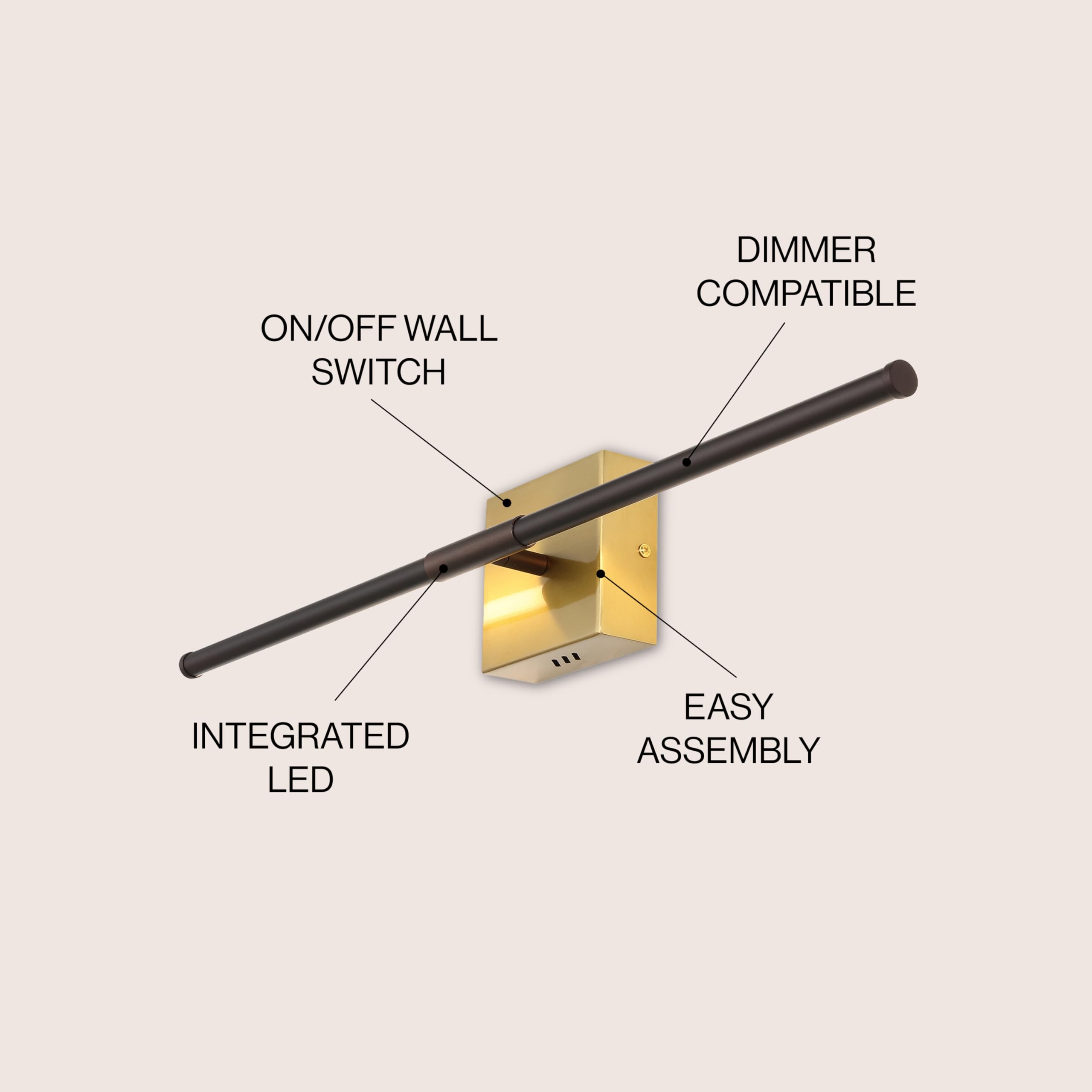 Jonathan Y Jyl7022F Makena 28'' Dimmable Integrated Led Modern Metal Wall Sconce Minimalist, Modern, Contemporary, Living Room,