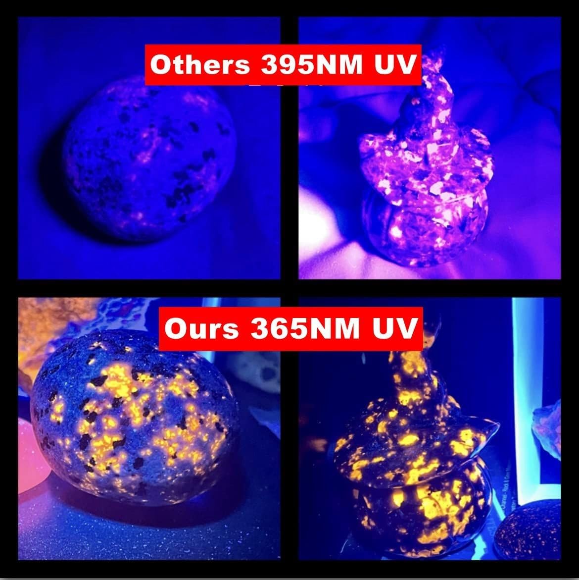 LUXNOVAQ 30W UV Flashlight - 365nm USB Rechargeable Black Light for Pet Urine Detection, Curing, Minerals, & A/C Leak Detection