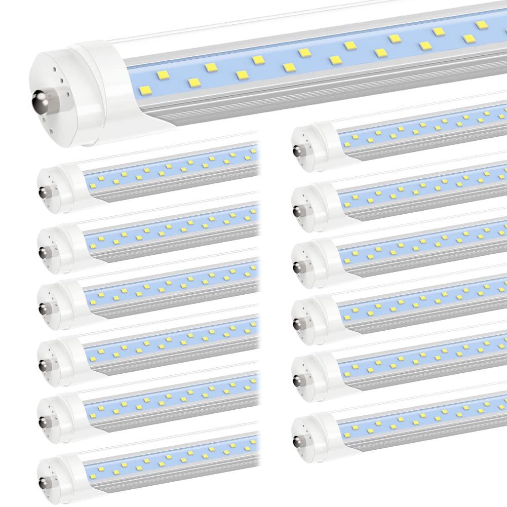Jesled 8Ft Led Bulbs, Single Pin Fa8 Base, 50W (130W Equiv.), 5000K Daylight, 6000Lm, 8 Foot T8 T10 T12 Led Tube Lights, 96'' Le
