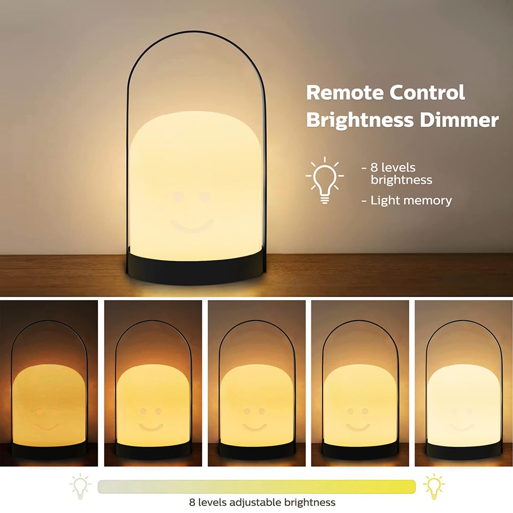 Mr.Go Portable Led Lantern Table Lamp | Cordless & Usb Rechargeable | Remote Control & Dimmable | 16 Rgb Colors & Kids Bedroom O
