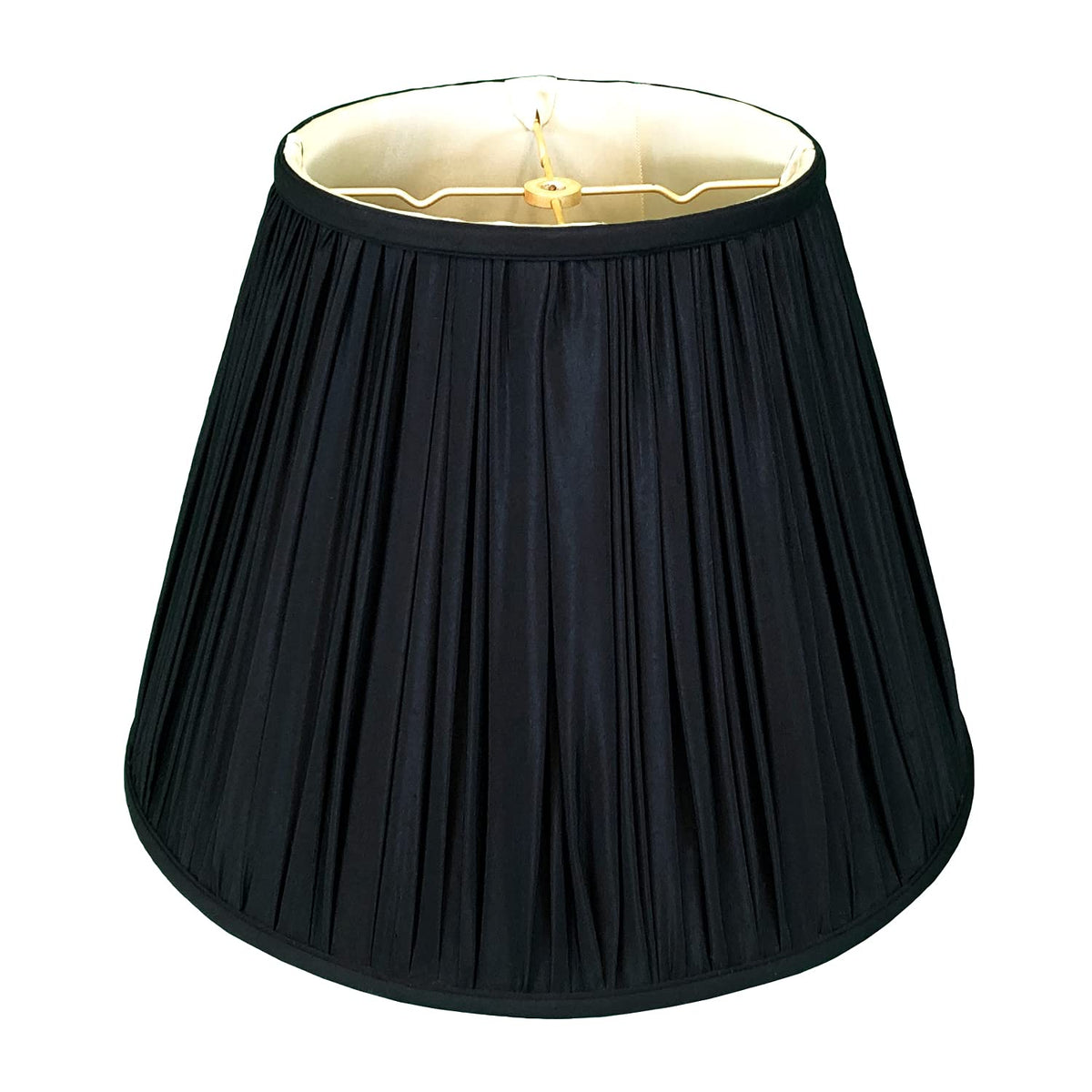 Royal Designs Deep Empire Gather Pleat Basic Lamp Shade, Black, 9 x 16 x 12.25