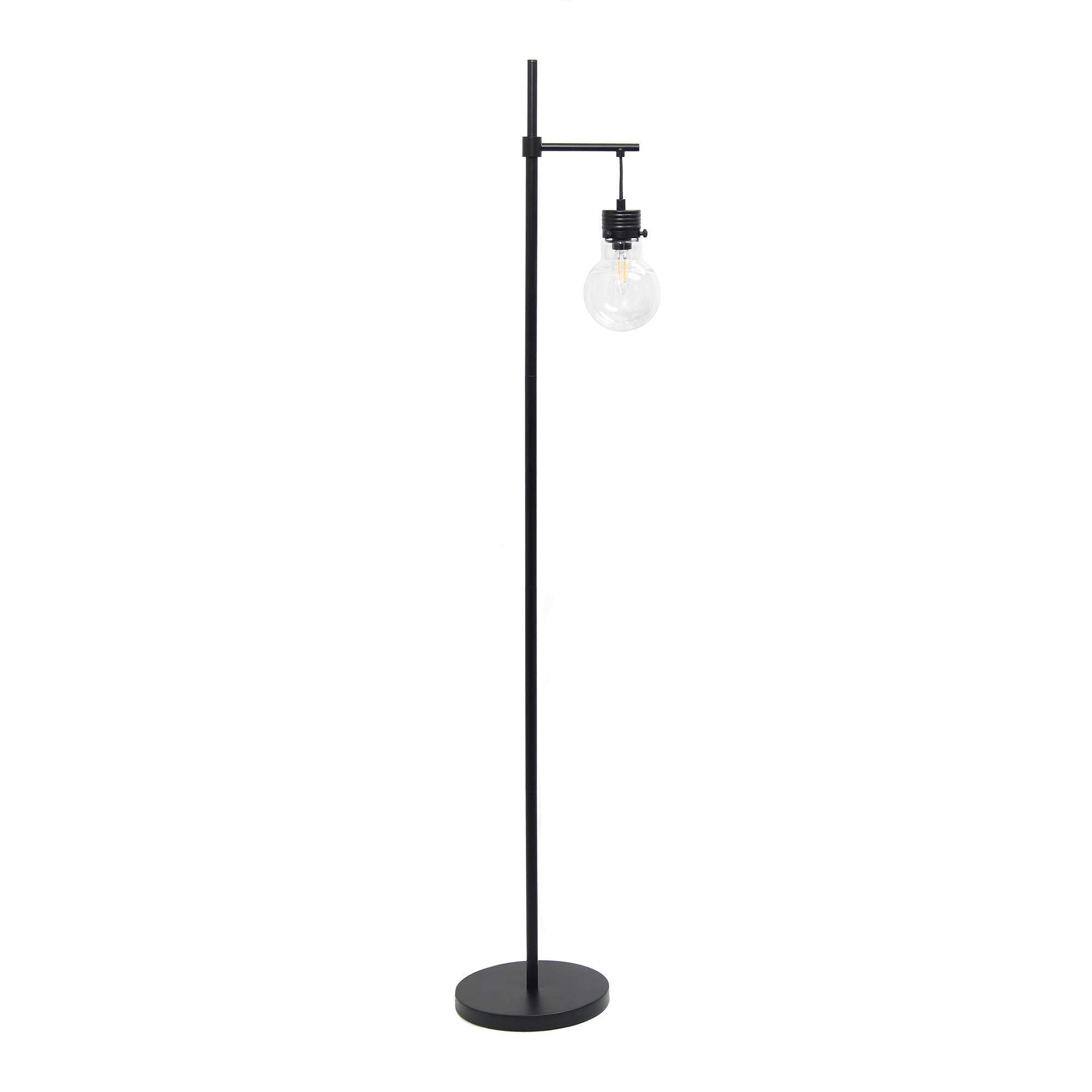 Lalia Home Black Matte Floor Lamp, 1 Light Beacon With Clear Glass Shade, 60&quot; Tall