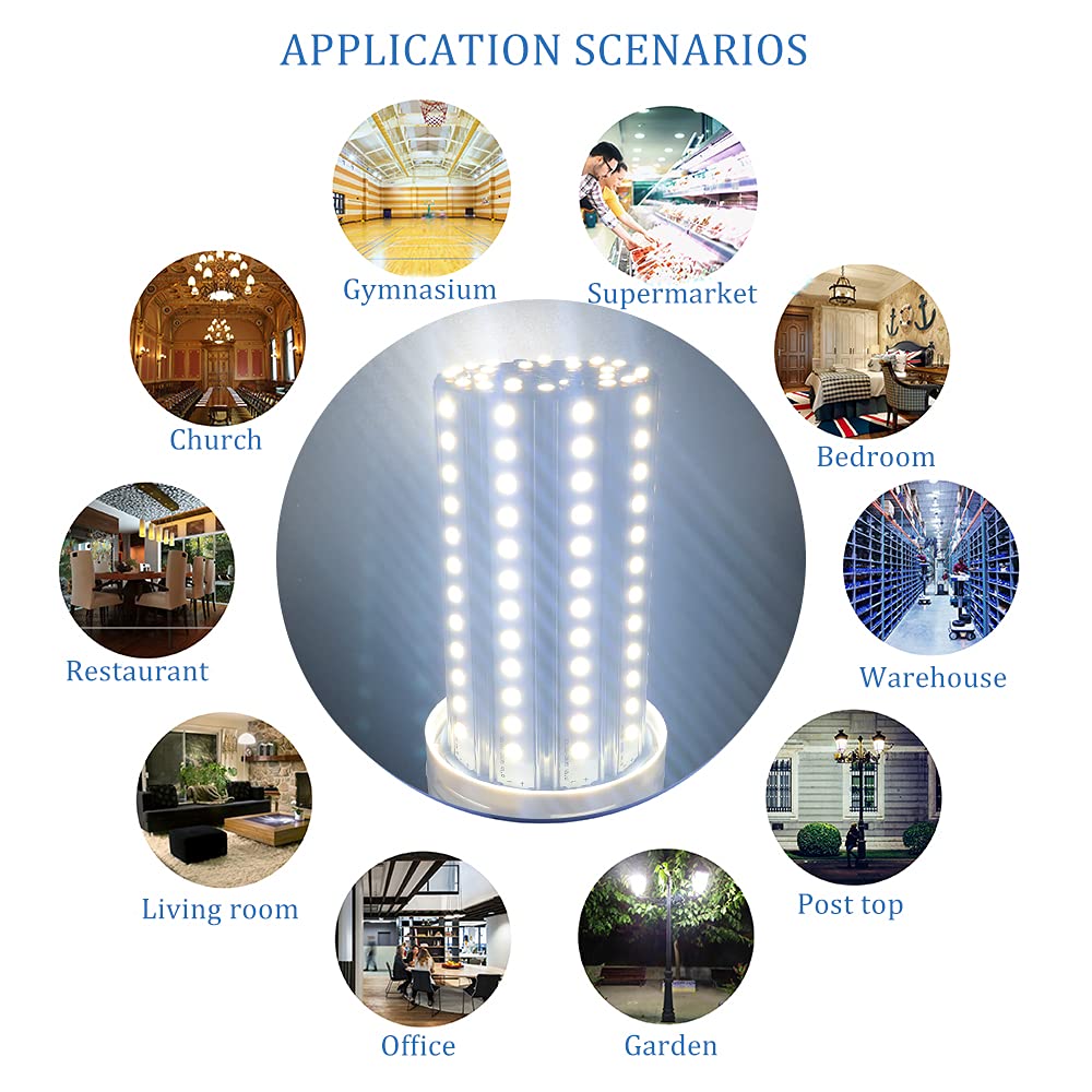 Zp 2 Pack Led Light Bulb 500W Equivalent 7500 Lumen 5000K E26/E27 Medium Base 60W Led Bulb For Outdoor Indoor Lamp Area Garage W