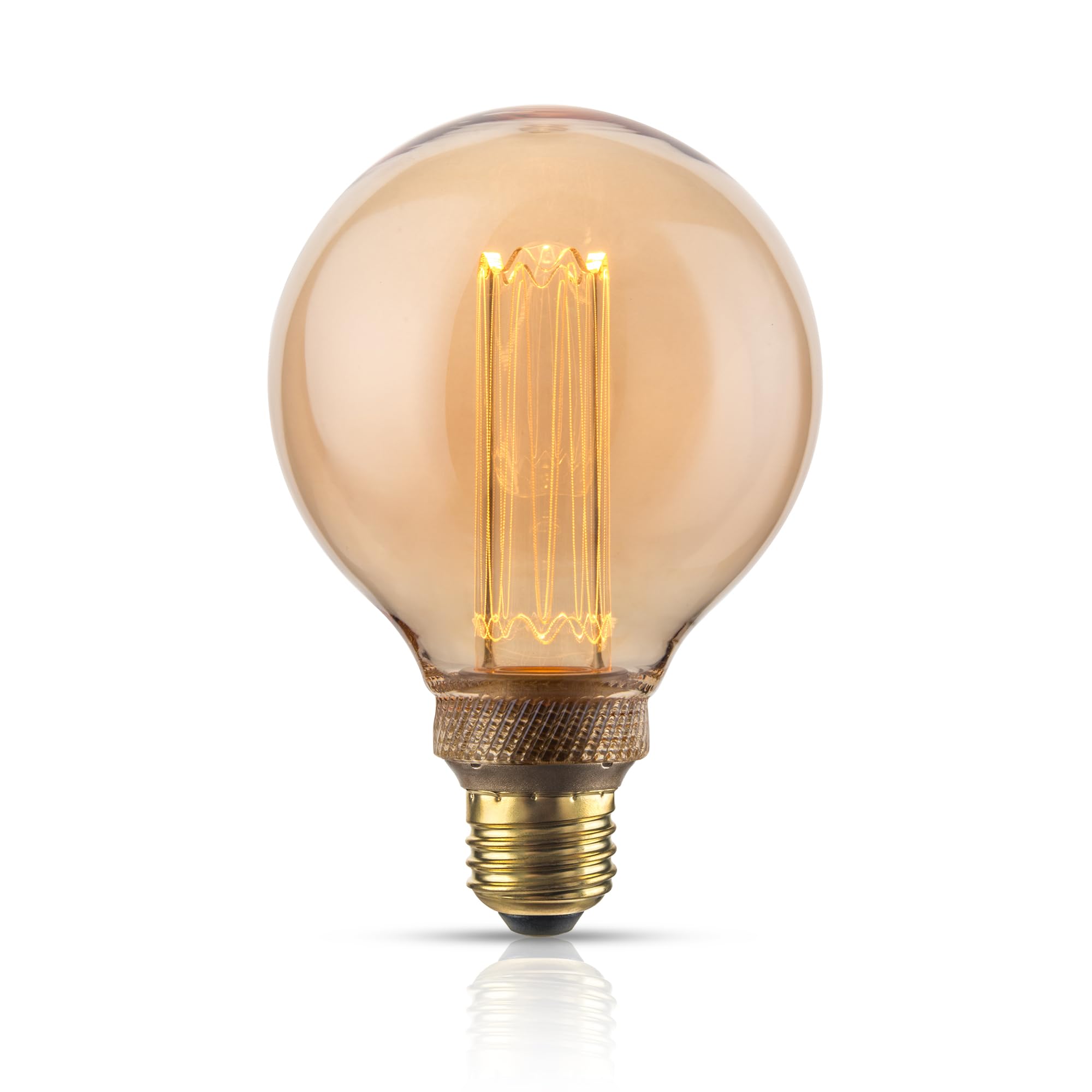 Harwez Globe Edison Led Light Bulb, Vintage Decorative Dimmable Bulb Round Glass Cover, 3.5W Low Lumen Eye-Caring Soft Dim Light