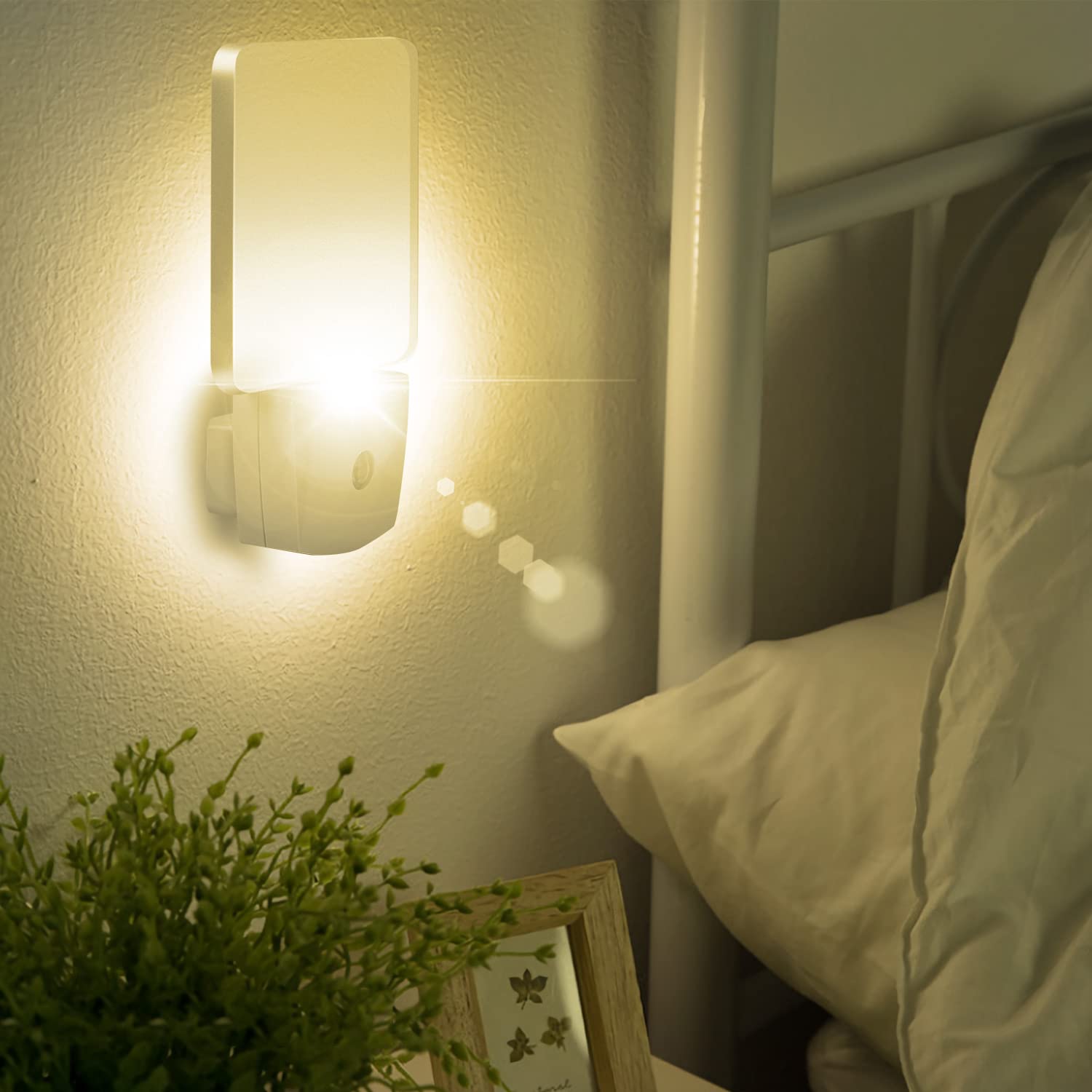 Gpct Led Wall Night Light - Auto On/Off, Dusk To Dawn, Soft Warm White For Hallway, Bedroom, Nursery