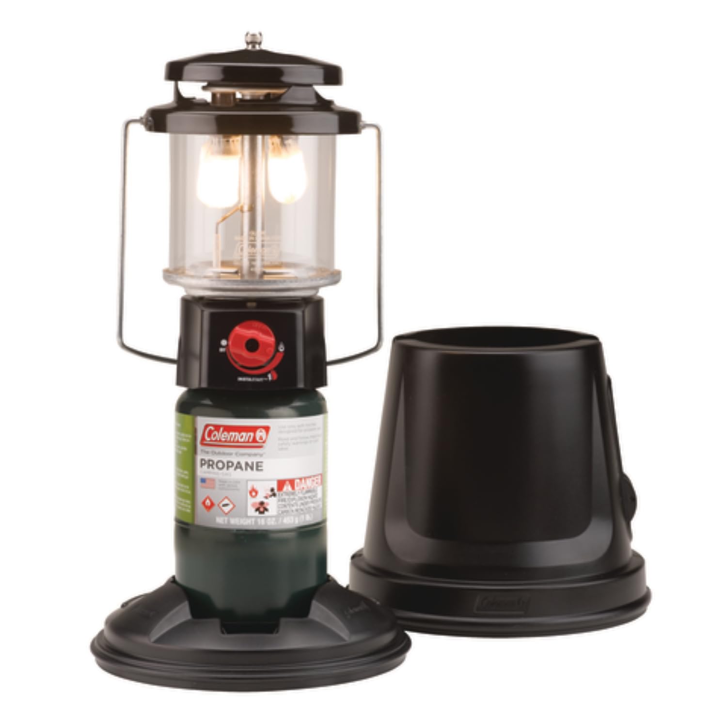 Coleman QuickPack Deluxe+ 1000 Lumens Propane Lantern with Carry Case, 2-Mantle Lantern with Automatic Ignition, Adjustable Brig
