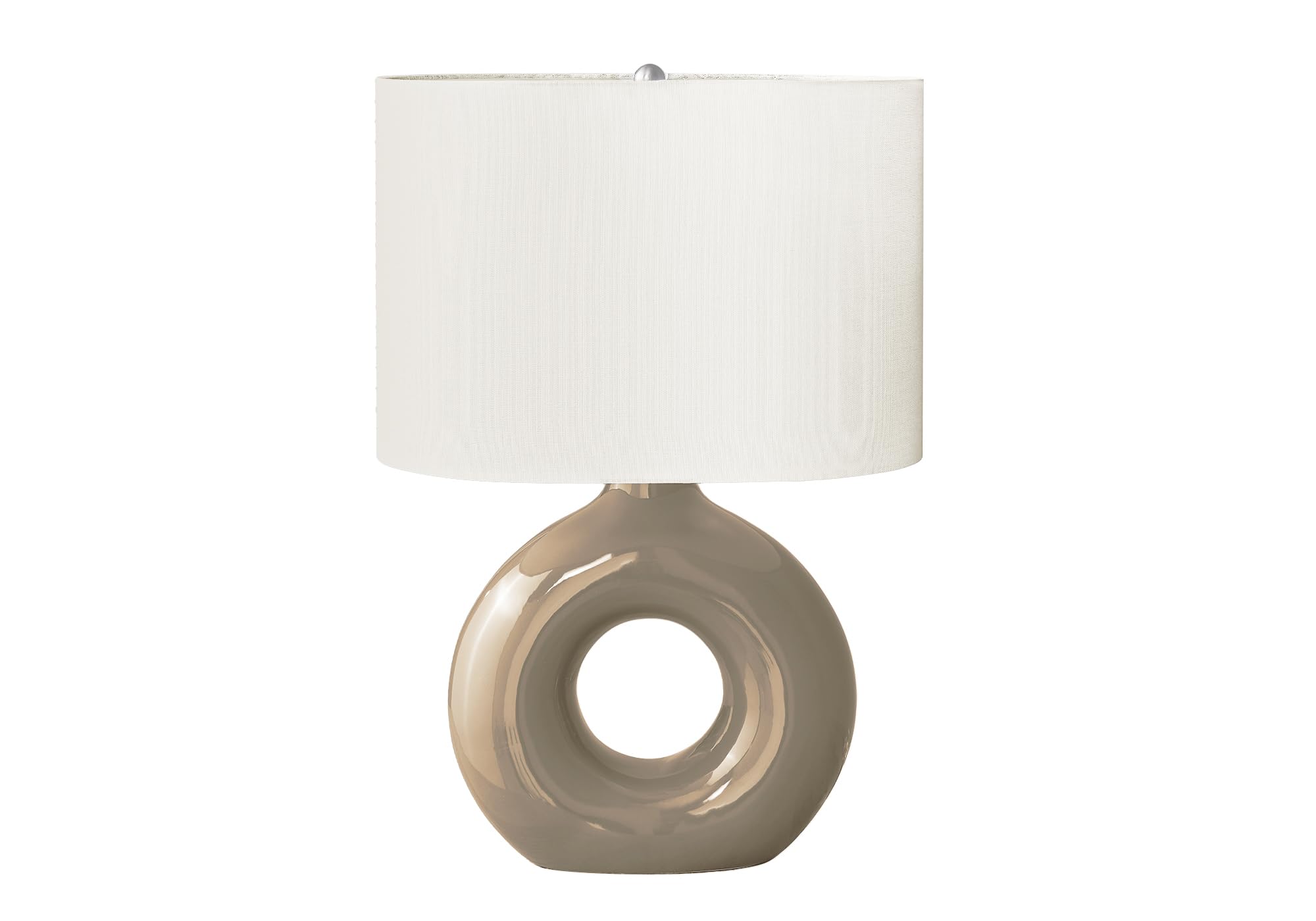 Monarch Specialties Table Lamp, 24in H, Brown Ceramic, Ivory Shade, Model I 9669