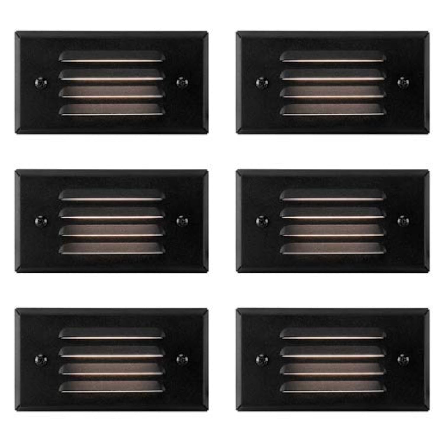 Gkoled 12V 3W Led Step Light, Ip65 Waterproof, 6 Pack, Aluminum, Horizontal Louvered Face