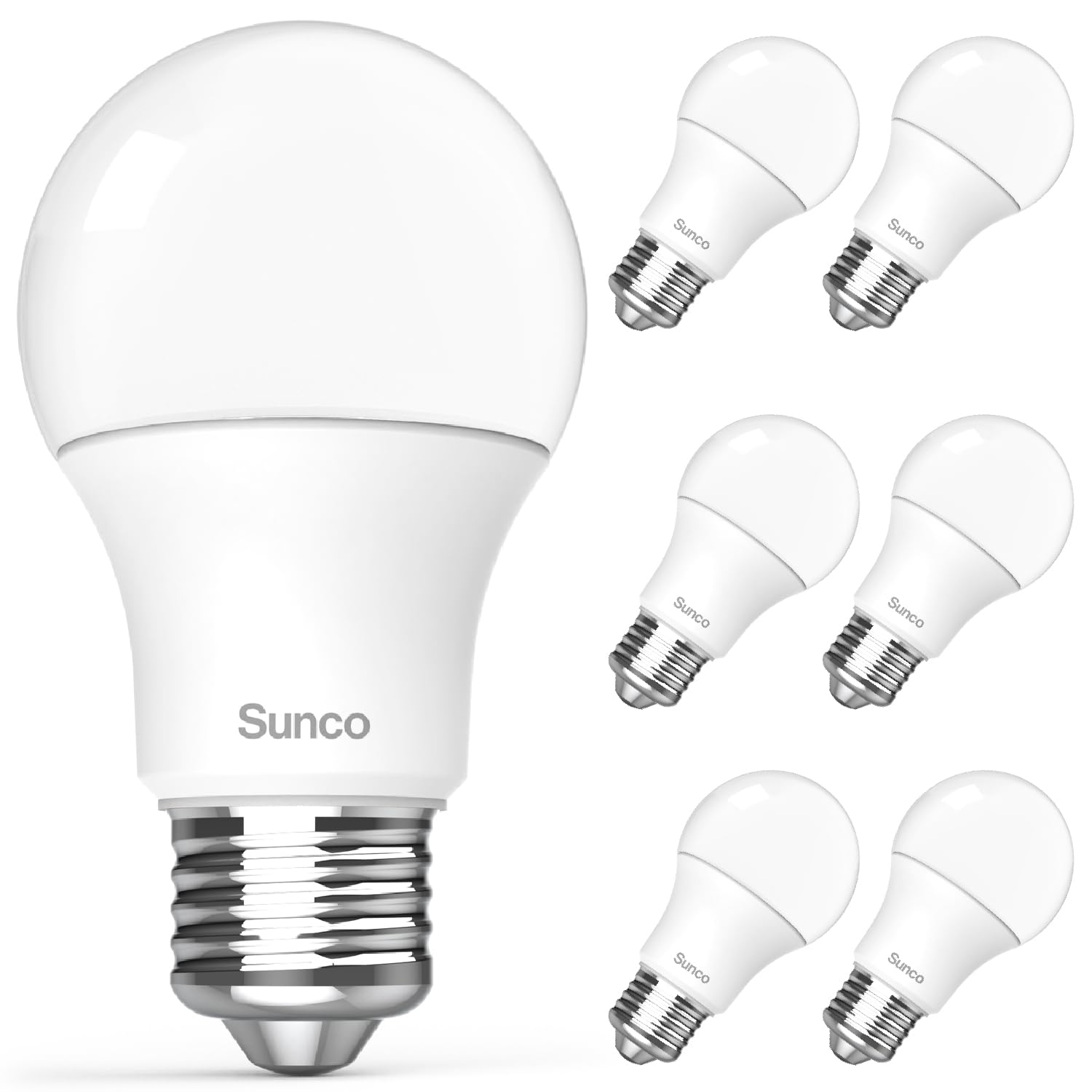 Sunco 6 Pack Led Light Bulbs, E26 Base Lamp Bulbs A19, [Focos Led Para Casa], 3000K Warm White, 12W (100 Watt Equivalent), 1600 