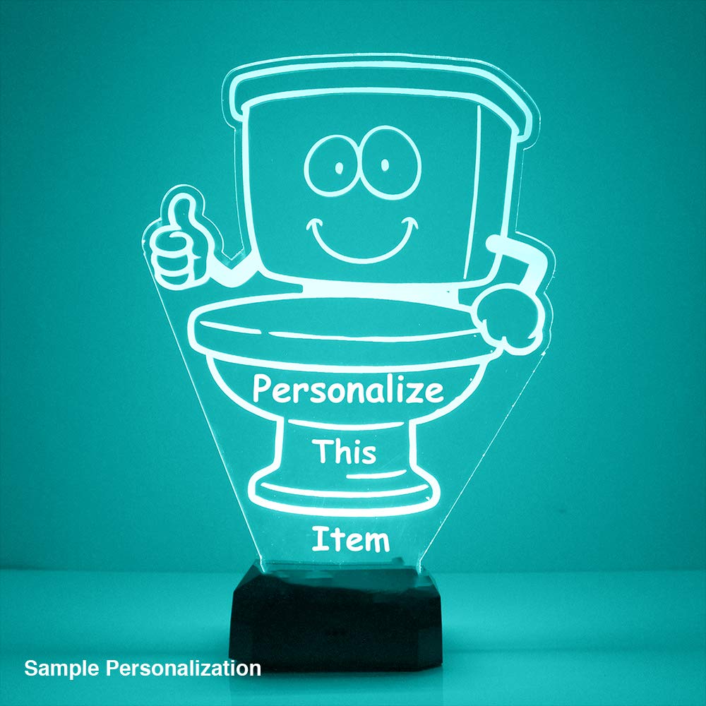 Custom Plumber & Toilet Led Sign Night Light Lamp With Remote, Light Up Display With Personalized Name Or Image, Customized And