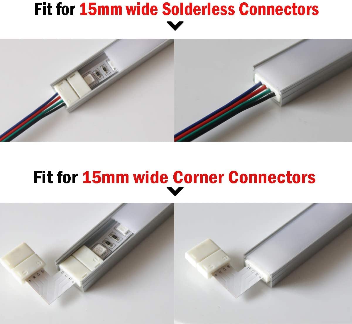 StarlandLed LED Aluminum Channel 18 Pack, 2m/6.6ft, 16mm Wide, Silver, with   and Mounting Accessories