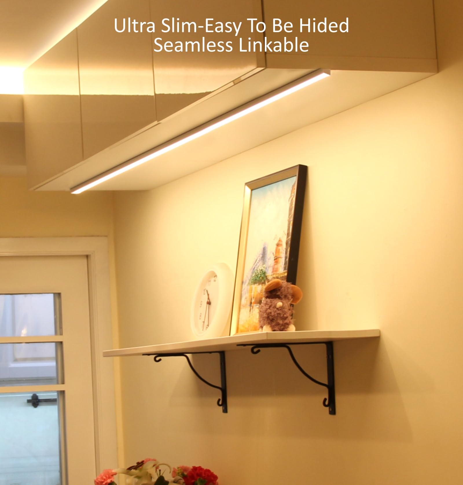 Leetdud Under Cabinet LED Lights, 24 Inch, 2 Pack, 3CCT Adjustable (3000K/4000K/5000K), White, Model Hilink-T