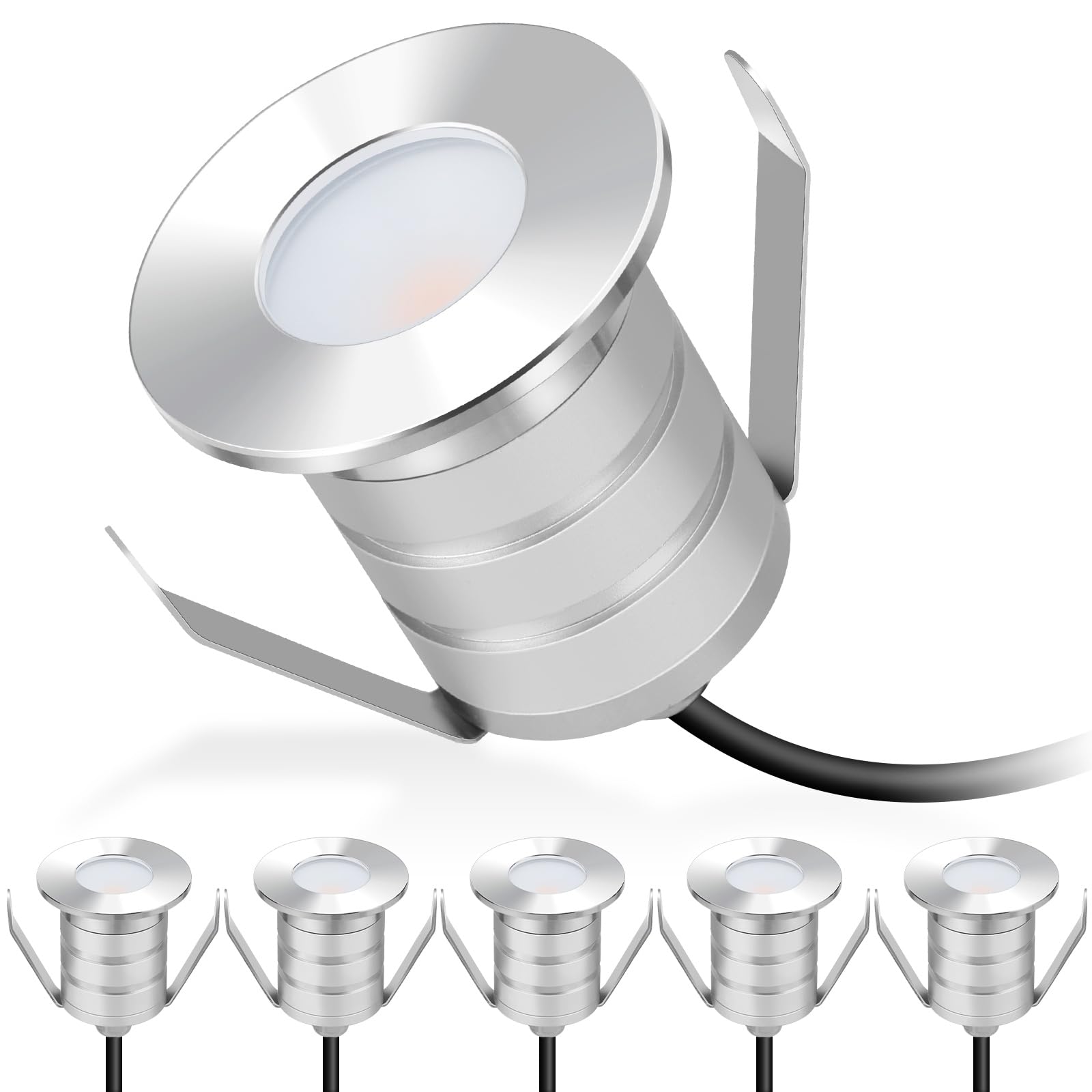 Gardencoin Outdoor Recessed LED Lights, Heavy Duty Soffit and Deck Stair Lighting Widely Used, 3W 12-24V Low Voltage Landscape I