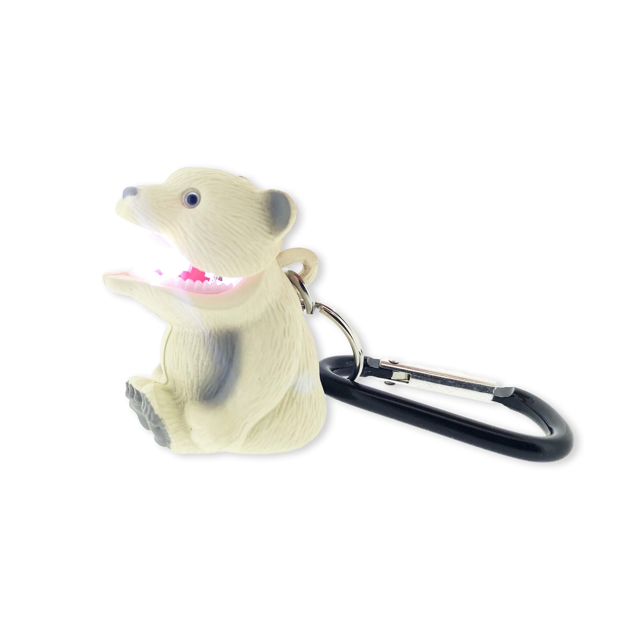Big Discoveries WildLight Animal Carabiner Flashlight - Fun Mini Keychain Flash Lights for Kids, Nurses, Camping (Polar Bear)