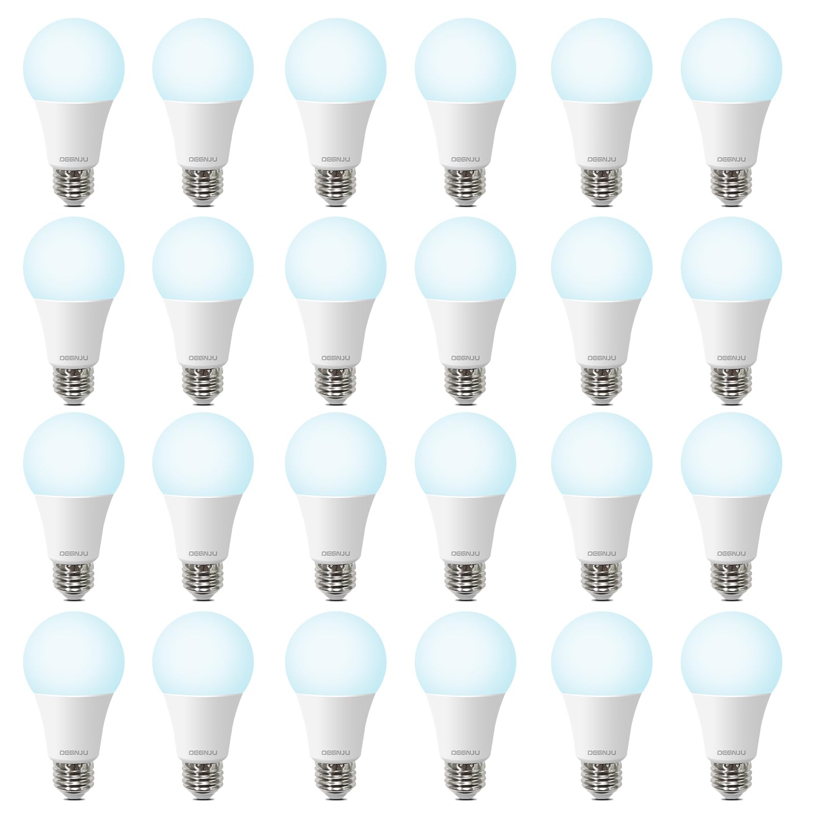 Degnju 24 Pack Led Light Bulbs 100 Watt Equivalent  A19 5000K Daylight  1500 Lumens  E26 Base  Non-Dimmable  13 Watt Energy Efficient Led Bulbs For Home Lighting