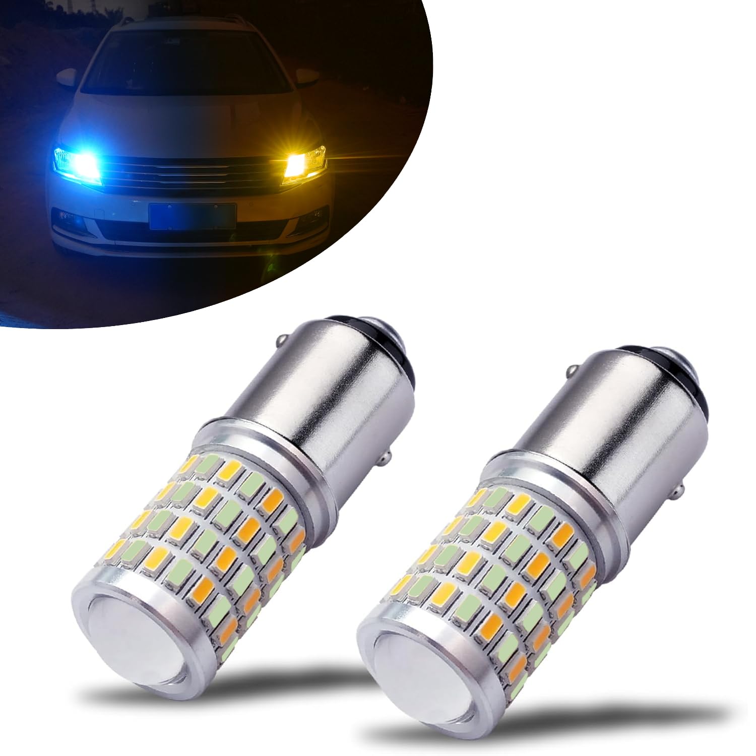iBrightstar 1157 Switchback LED Bulbs, Ice Blue/Amber for Daytime Running Lights and Turn Signals