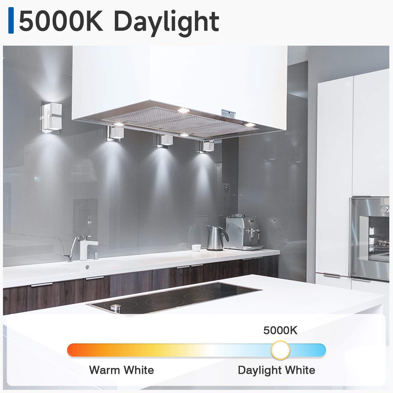 Shinestar Gu10 Led Bulb, 50W Equivalent, Daylight White 5000K, Mr16 Shape, Dimmable Recessed Light Bulbs, 6-Pack