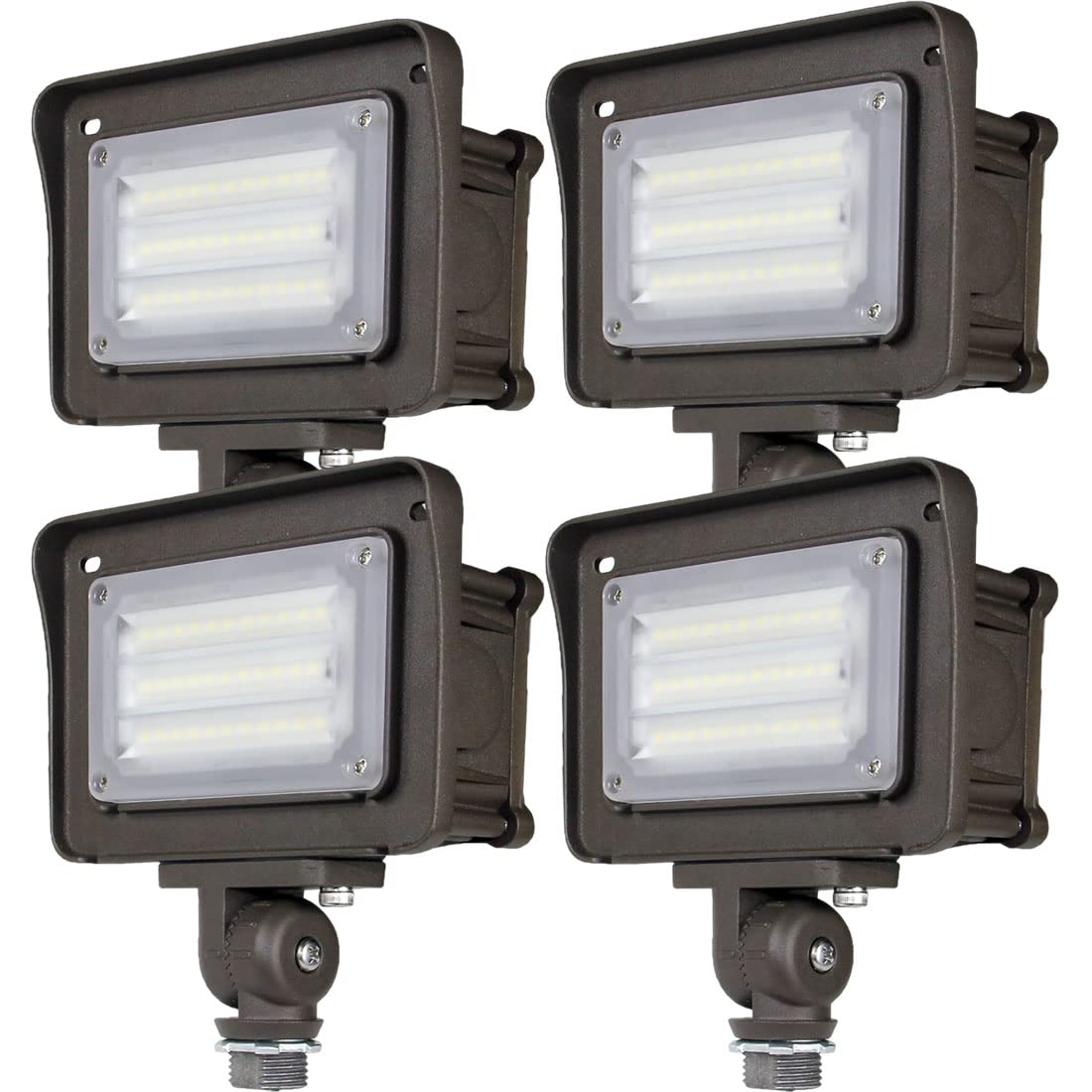 DAKASON 30W LED Flood Light Outdoor, Dusk-to-Dawn Photocell 180 Adjustable Knuckle, 3600LM 5000K Replaces 100W HPS/MH, IP65 Wate