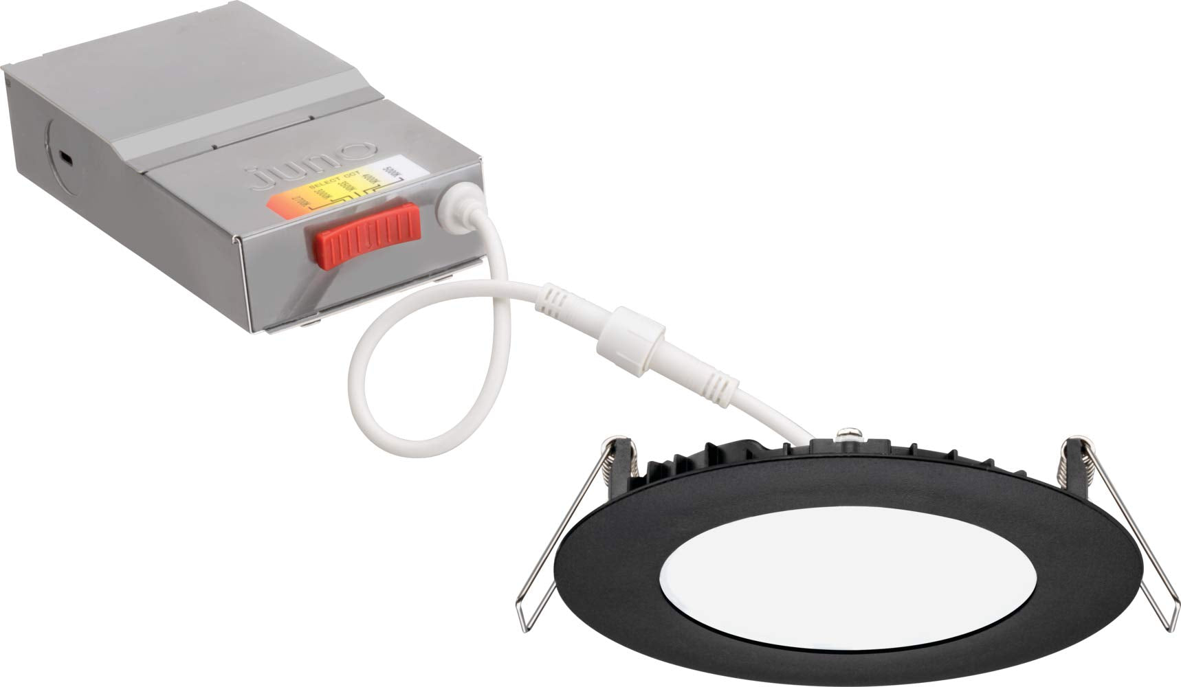 JunoLED Recessed Light 4 Inch, Switchable Color Temperature Wafer Downlight 2700K/3000K/3500K/4000K/5000K, 120 Volts, Triac Dimm