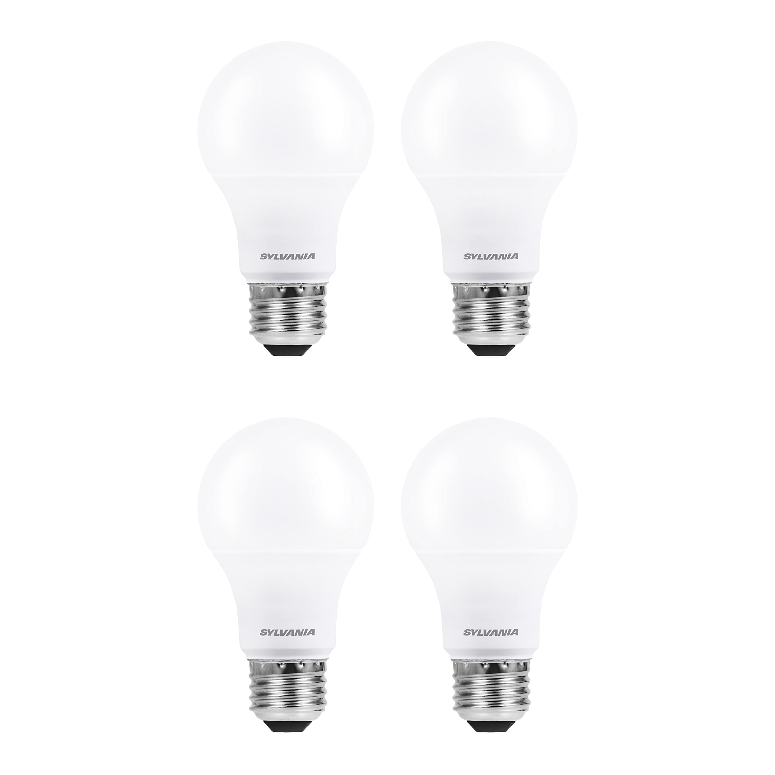 Sylvania Led Light Bulb, A19, 100W Equivalent, Efficient 16W, 13 Year, Medium Base, Dimmable, Frosted, 2700K, Soft White - 4 Pac