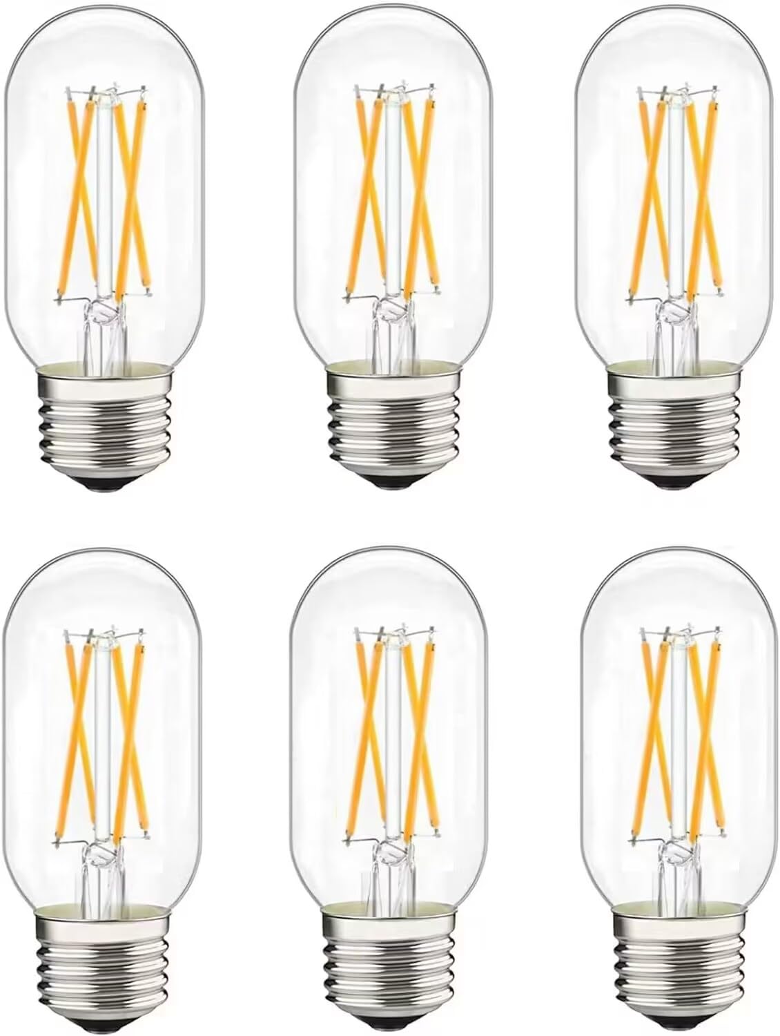 liveMAX Dimmable LED Tubular Bulb 6W, 600 Lumens, Antique Edison Style, E26, Warm White, Pack of 6