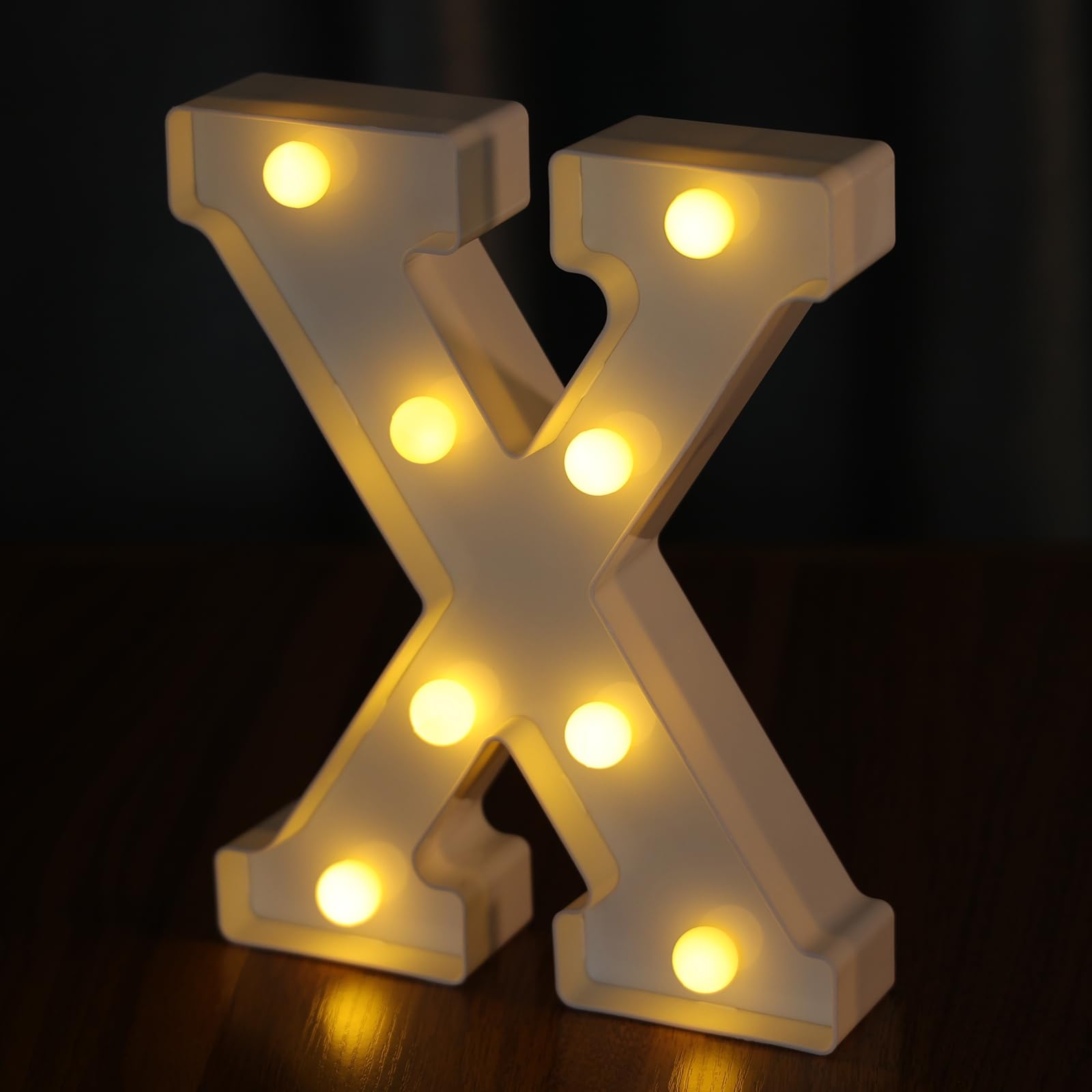 IFDGCTK Light Up Letters - Battery Powered LED Marquee, Decorative Alphabet X, Warm Light, Plastic Home Decor for Parties and Night Light