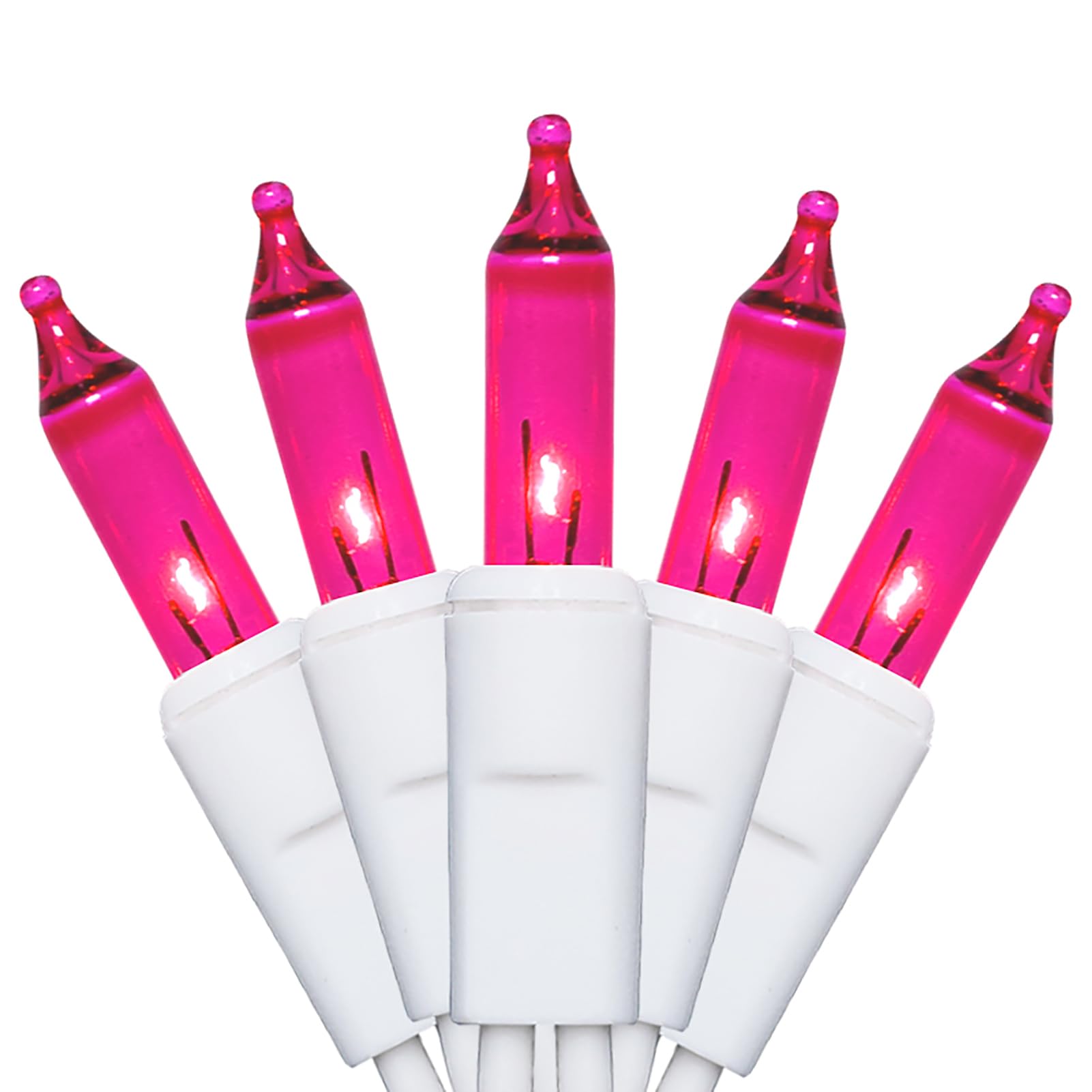 MULTI-SPARKING Pink Christmas Lights 35 Count - Incandescent Pink Mini String Lights for Indoor/Outdoor Christmas Valentines Day