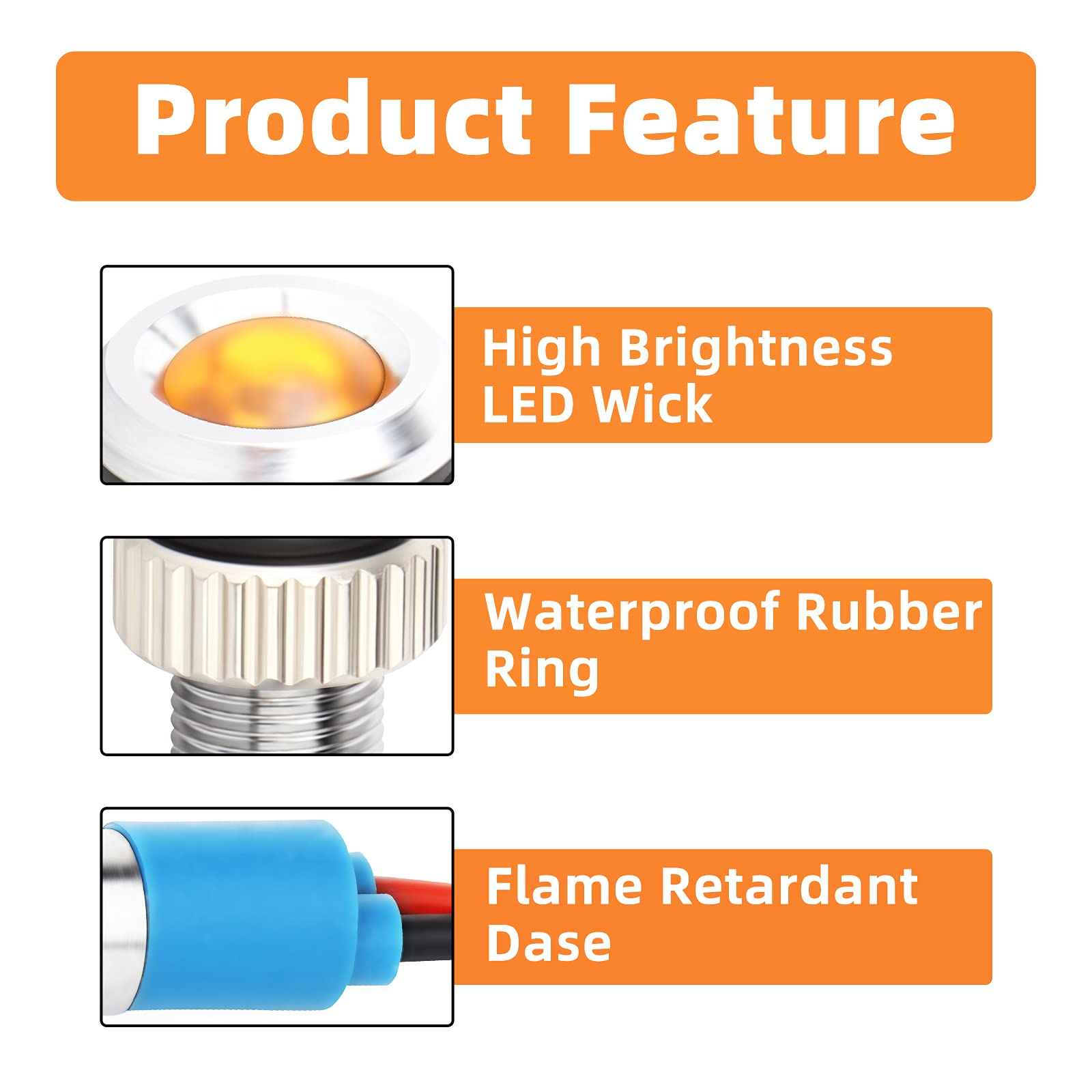 Gasher 12V/24V/110V 20Ma Energy Saving Indicator Light Mounting Hole Size 6Mm Green Yellow Red Blue White (12V) 5 Pcs