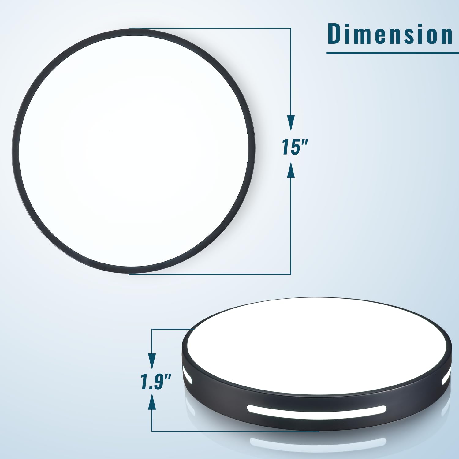 Wheatronic 15 Inch Led Flush Mount Ceiling Light Fixture Set Of 2, 36W Dimmable Kitchen Lighting Fixtures Ceiling Led, Black Lig