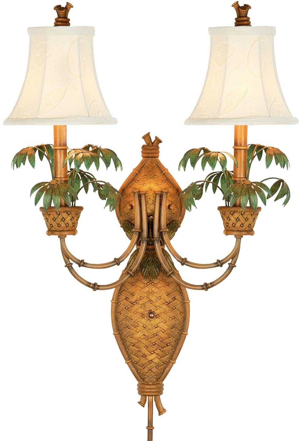 pacificcoastlighting Polynesian Paradise Dark Honey Plug-in Wall Lamp