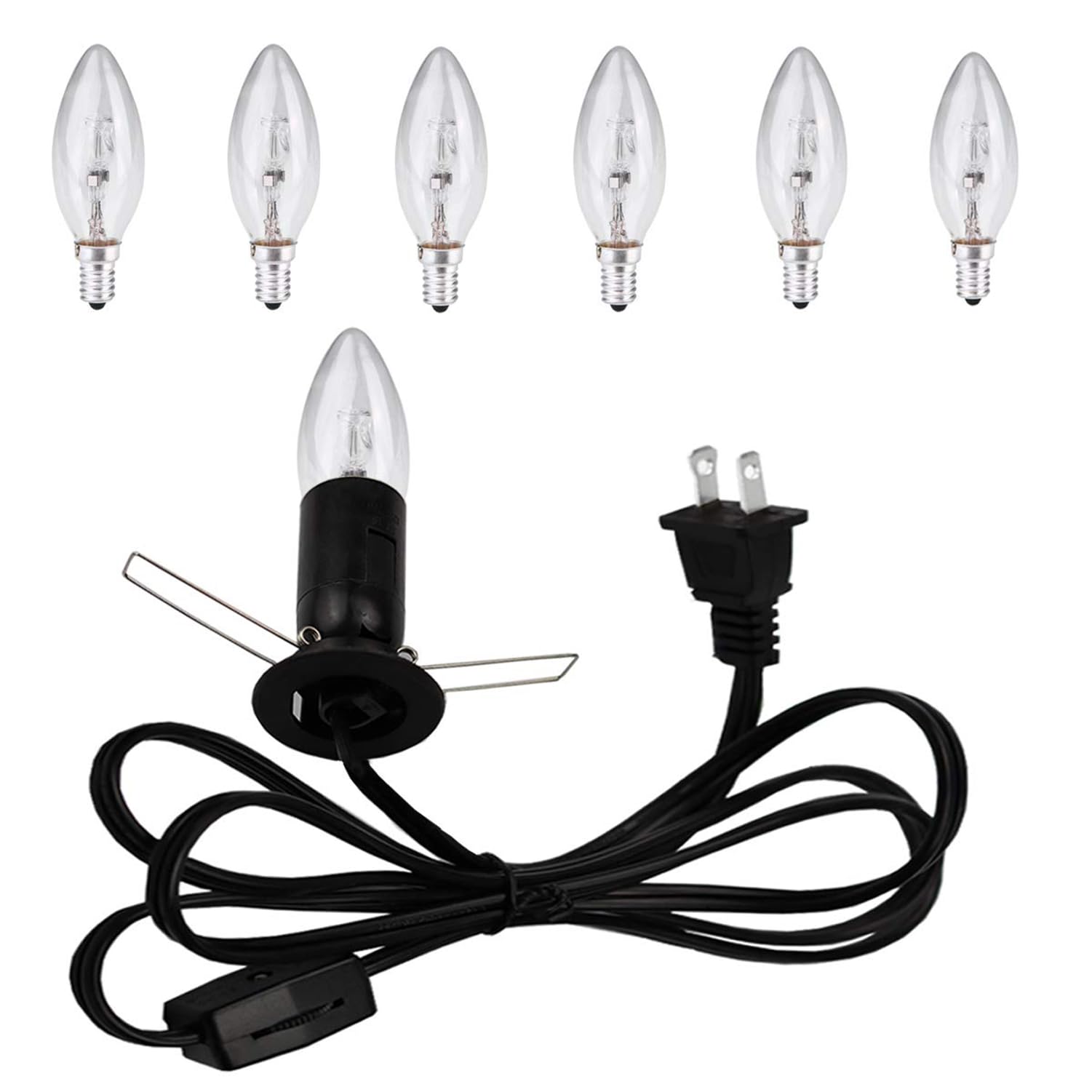 Tiqian Himalayan Salt Lamp Cord - 25W Dimmable Halogen Replacement Bulbs, E12 Base, Perfect for Himalayan Salt Lamps, Night Ligh