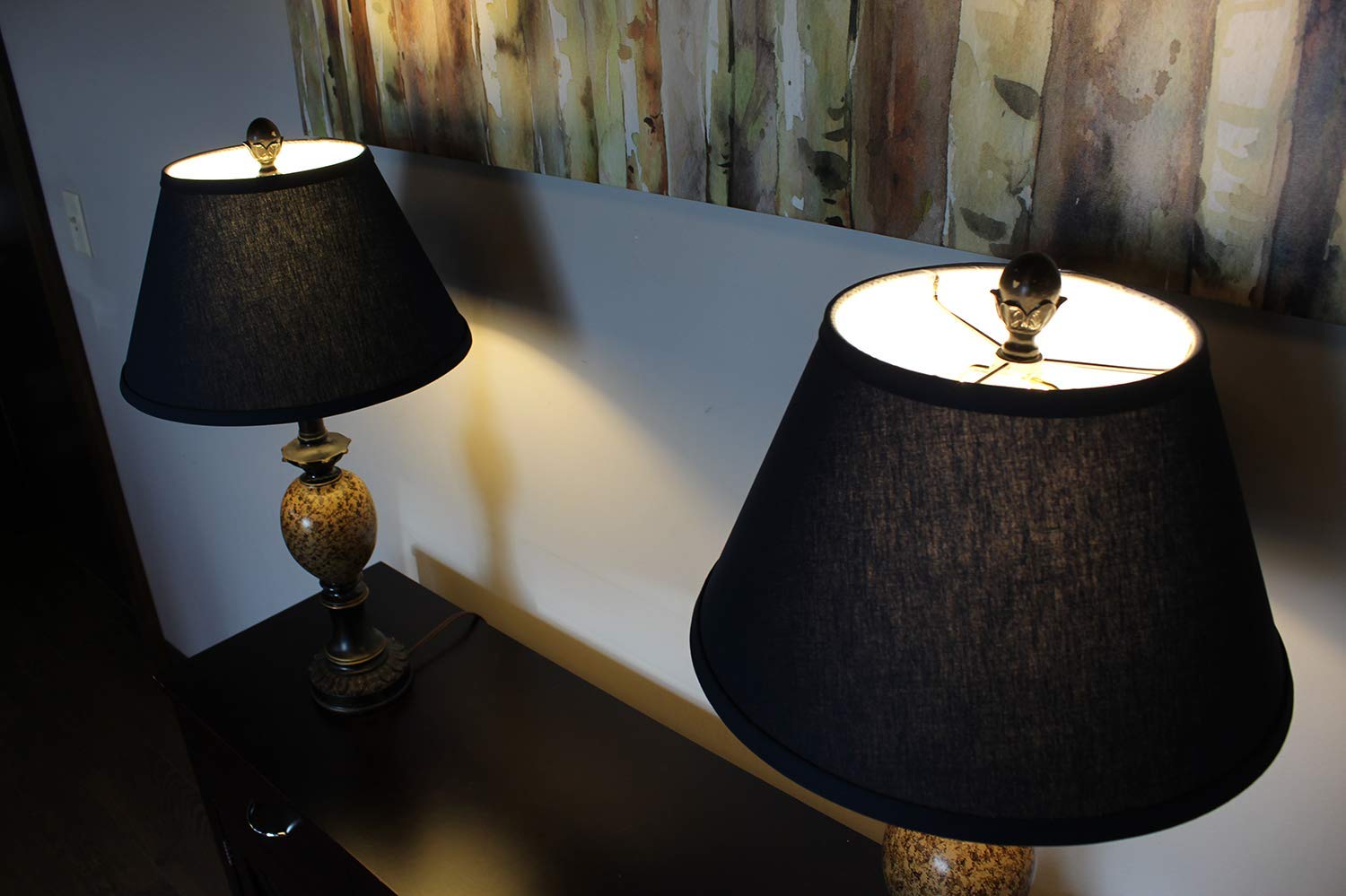 FenchelShades.com Linen Lampshade 7" Top x 13" Bottom x 8" Slant Height, Navy Blue, Spider Attachment, Model 7-13-8-W-L
