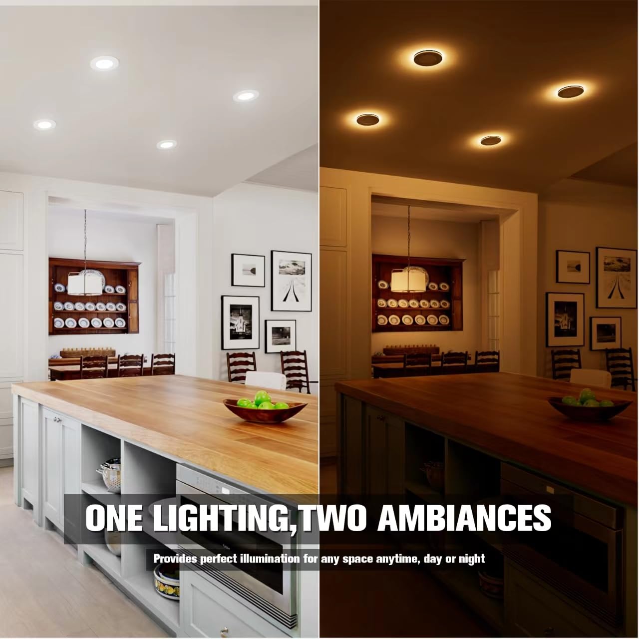 VOLISUN 3 Inch 5CCT Dimmable LED Recessed Light, Night Light, ETL Certified, White, Model 21593ZM
