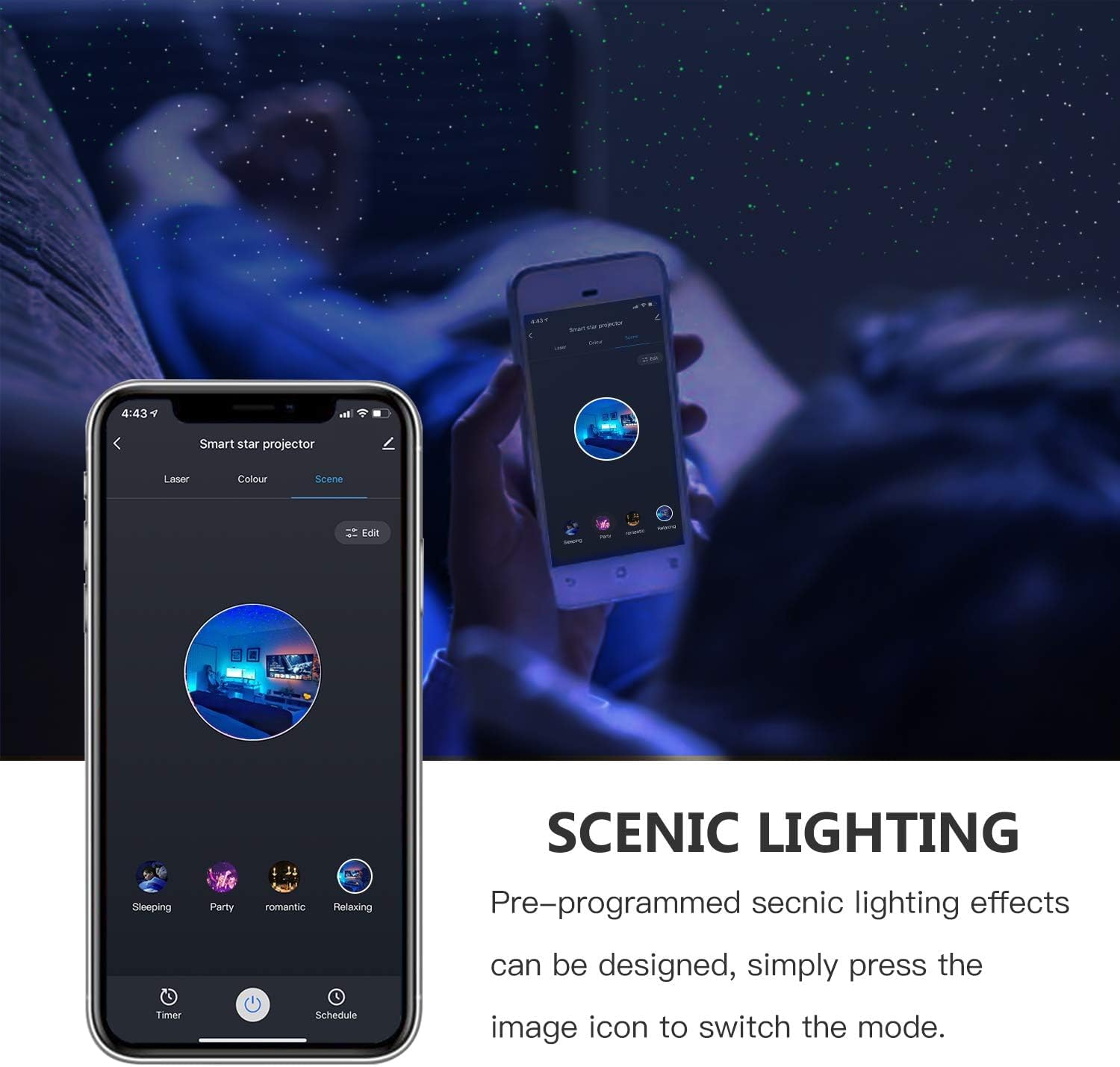 V JULES.V Star Projector, Galaxy Projector for Bedroom, Smart APP & Voice Control Galaxy lamp, Compatible with Alexa & Google Ho