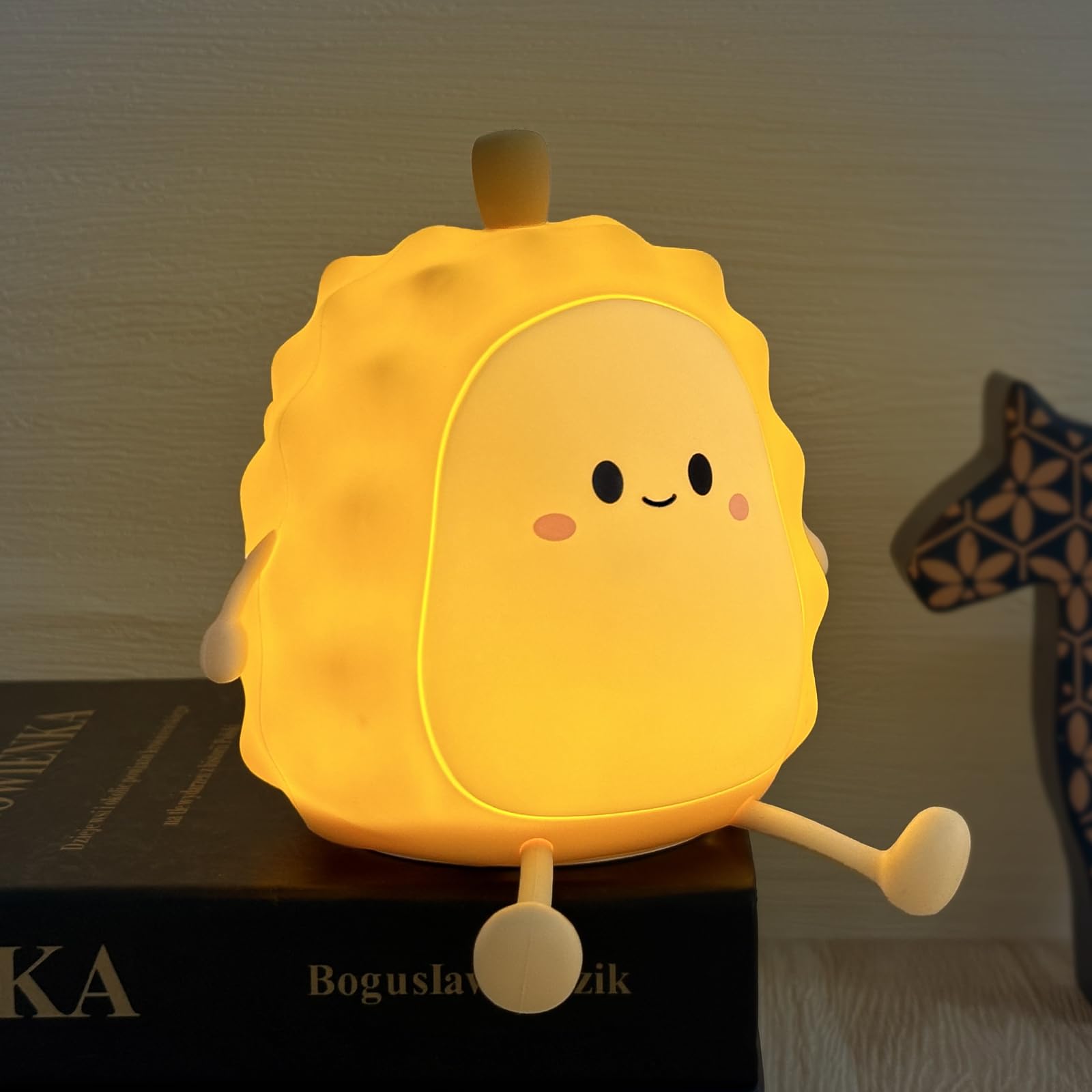 LEDHOLYT Night Light for Kids, Cute Silicone Durian Nursery Light for Baby Room and Toddler, Rechargeable LED Fruits Decor Night