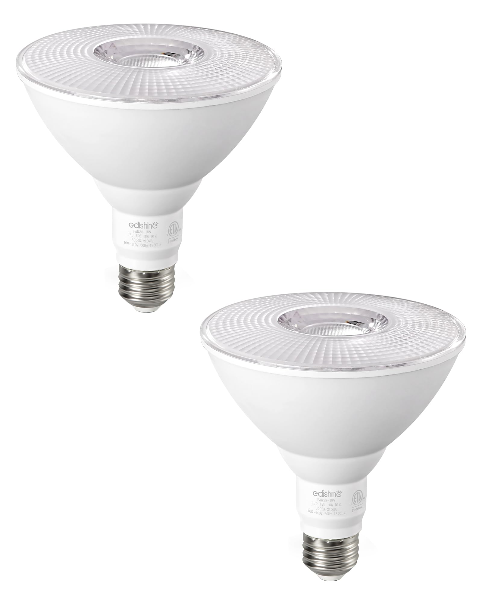 Edishine Par38 Led Outdoor Flood Light Bulbs 2 Pack, 120W Equivalent Dimmable Waterproof Led Flood Light Bulb 3000K Warm Light 1