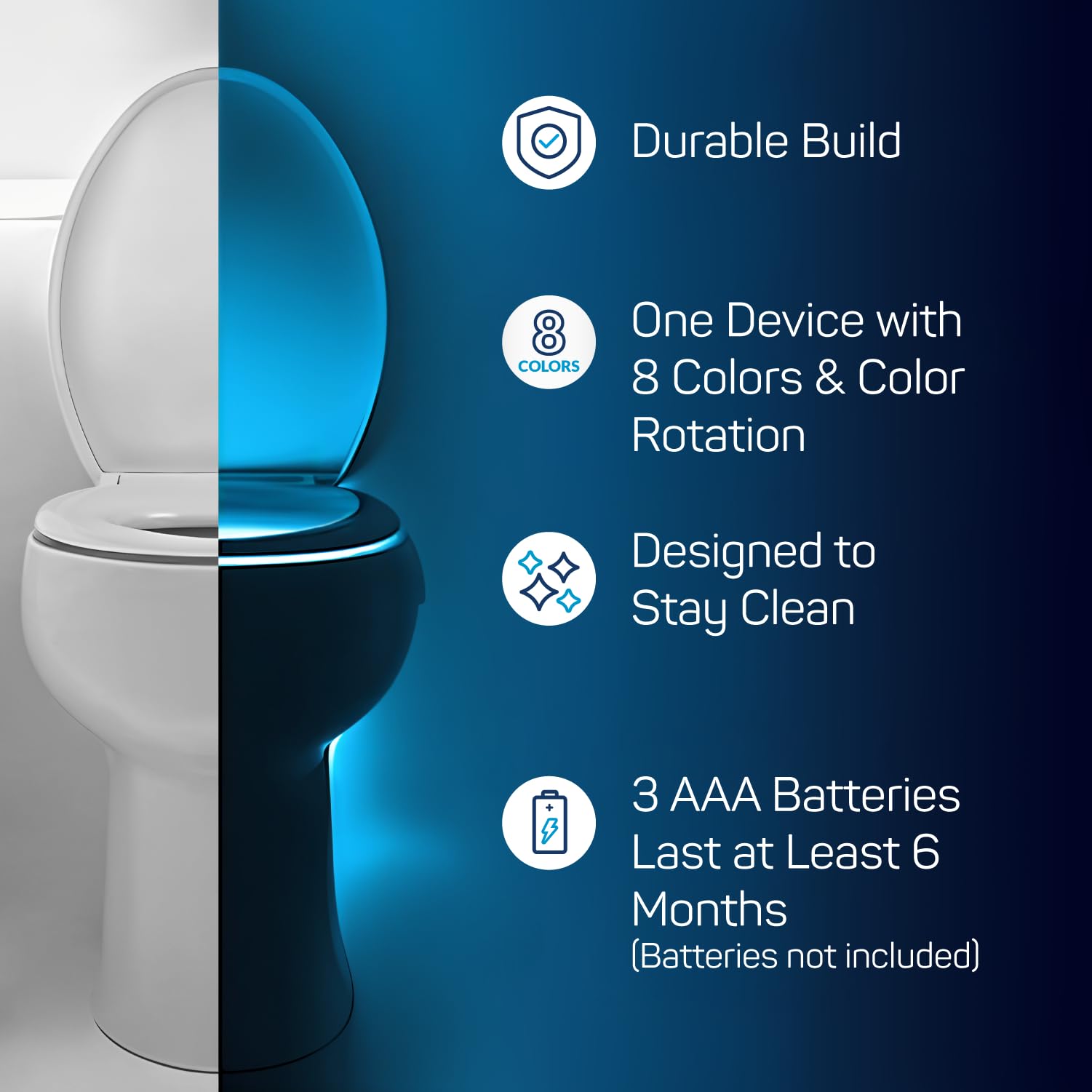2 Pack. The Original Toilet Bowl Night Light. Fun & Useful Bathroom Motion Sensor Tech Gadget. Funny Novelty Birthday Gift Idea.