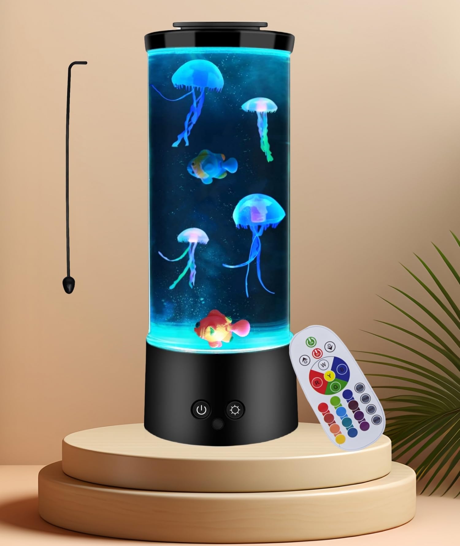 LEHAHA Jellyfish Lamp 16 Color Changing Mood Light with Remote Control, USB/Battery, for Home Office Decor, Model 6602
